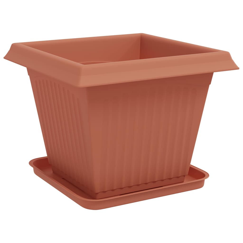Saksije za biljke 6 pcs Crvena cigla 38 x 38 x 30 cm Plastika