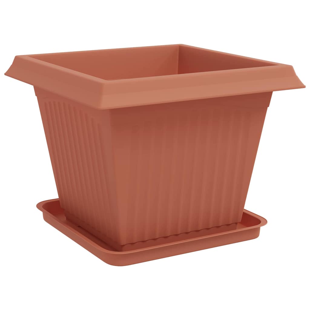Saksije za biljke 6 pcs Crvena cigla 43 x 43 x 33,5 cm Plastika