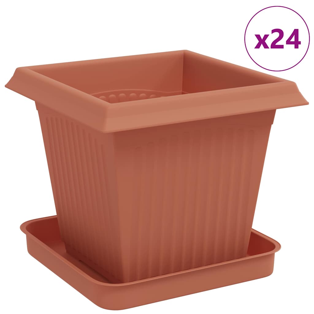Saksije za biljke 24 pcs Crvena cigla 16 x 16 x 14 cm Plastika