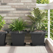 Saksije za biljke 24 pcs Crna 38 x 38 x 30 cm Plastika