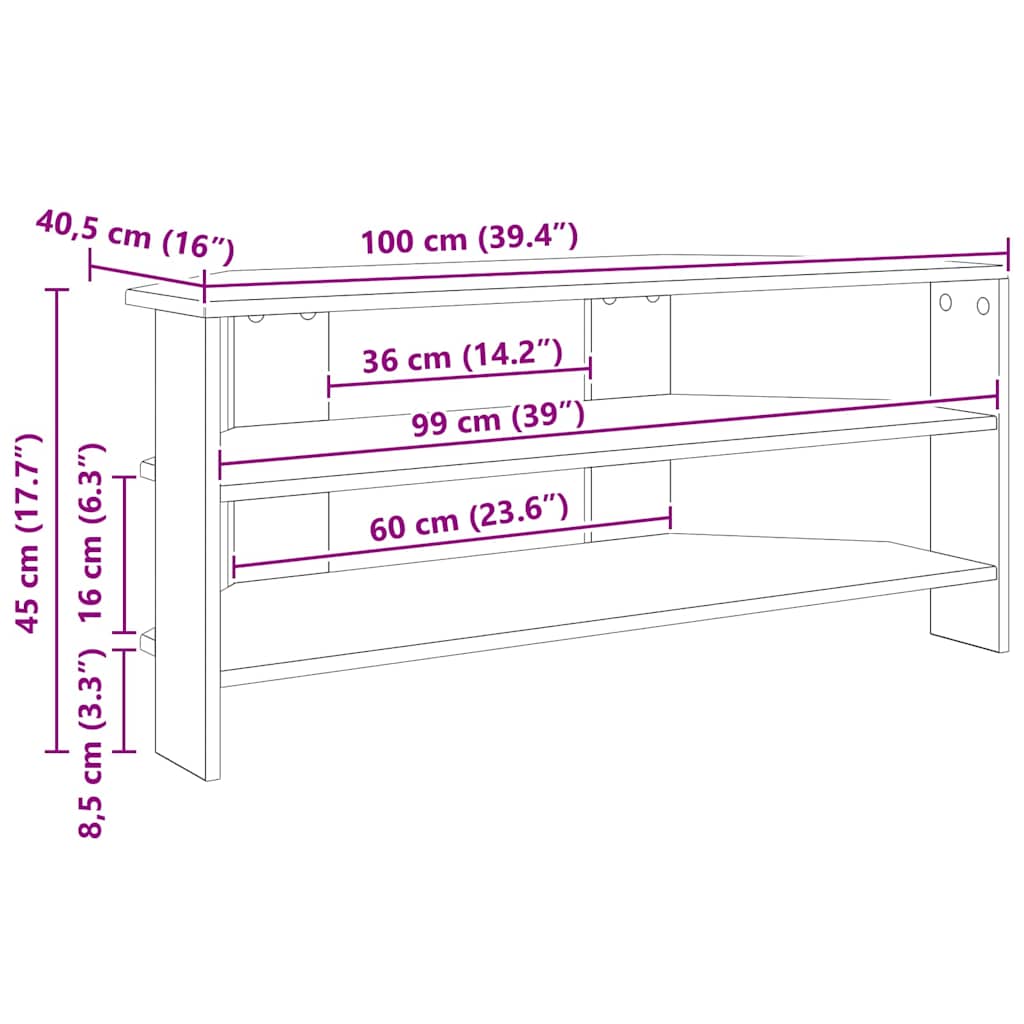 KutuskiTVormar Staro drvo 102x40,5x45cm Konstruirano drvo