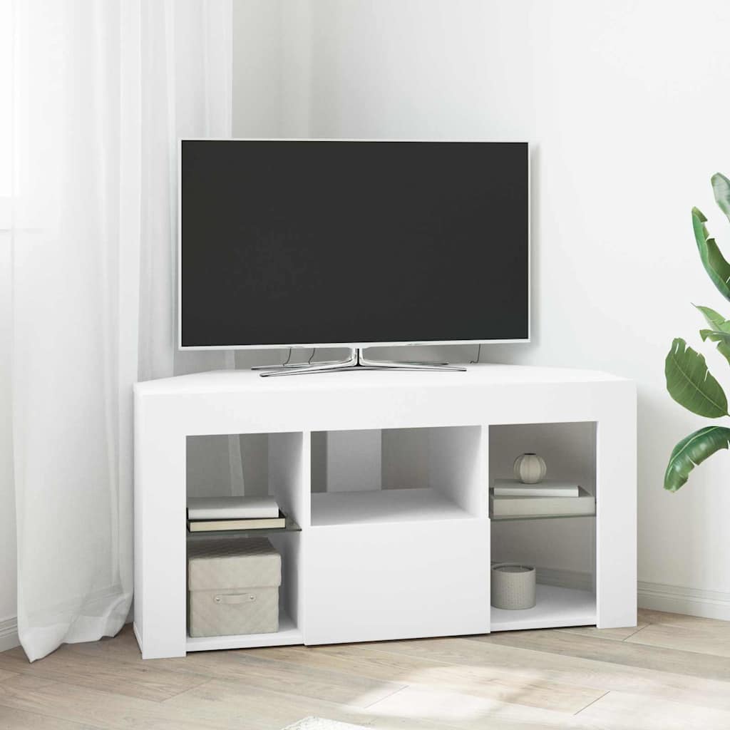 Kotni LED TV ormar Bijelo 100 x 40 x 50 cm Konstruirano drvo