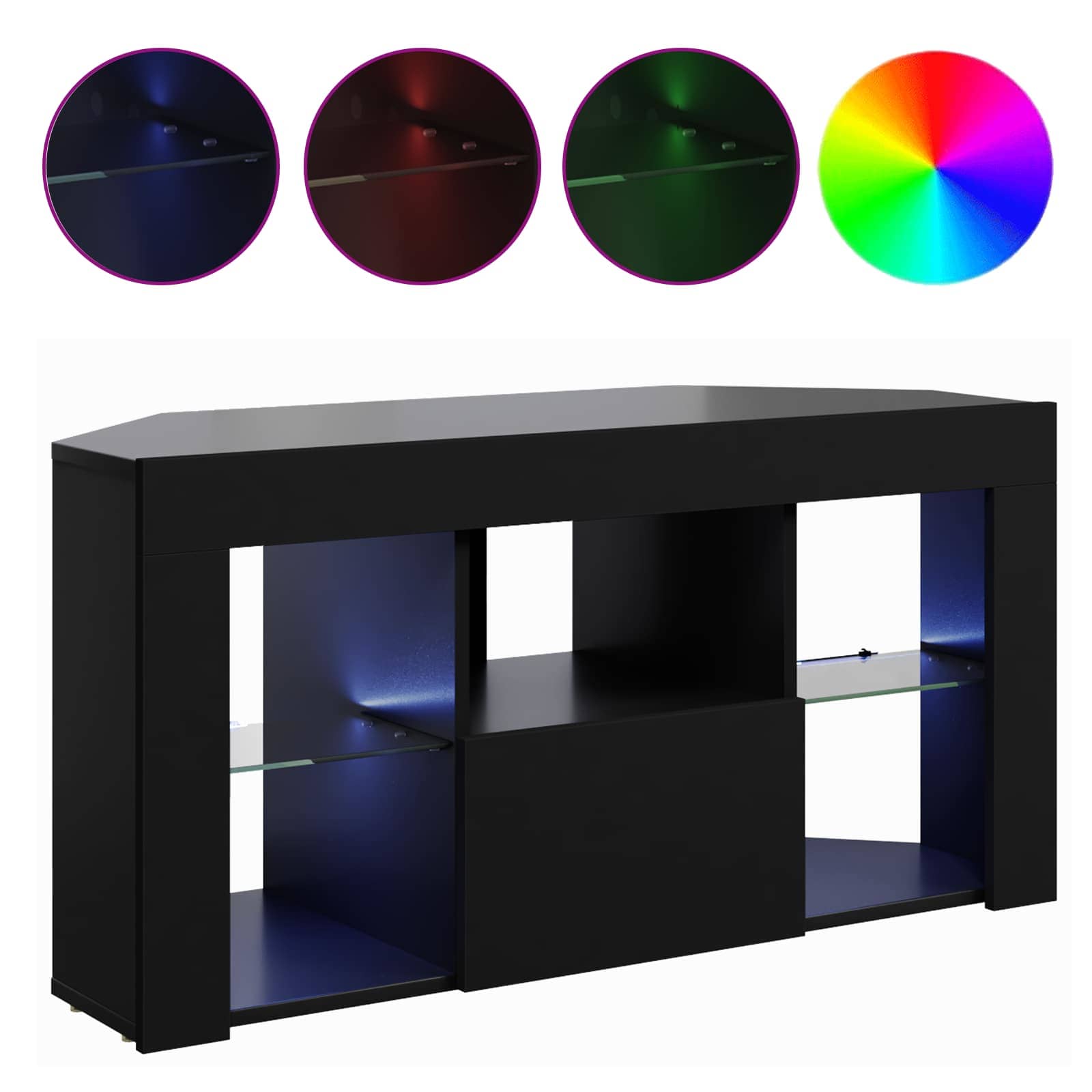 Kotni LED TV ormar Crna 100 x 40 x 50 cm Konstruirano drvo