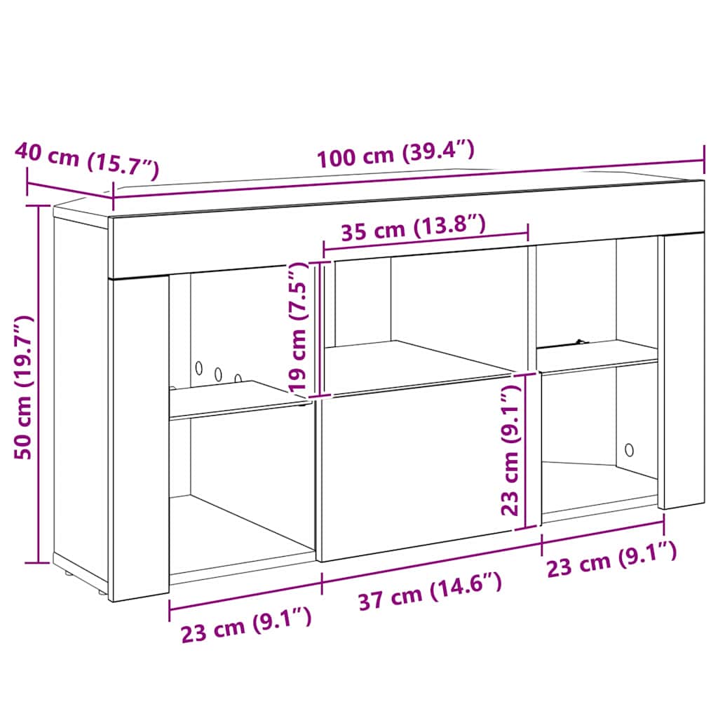 Kotni LED TV ormar Zidne Visoki sjaj bijela 100 x 40 x 50 cm