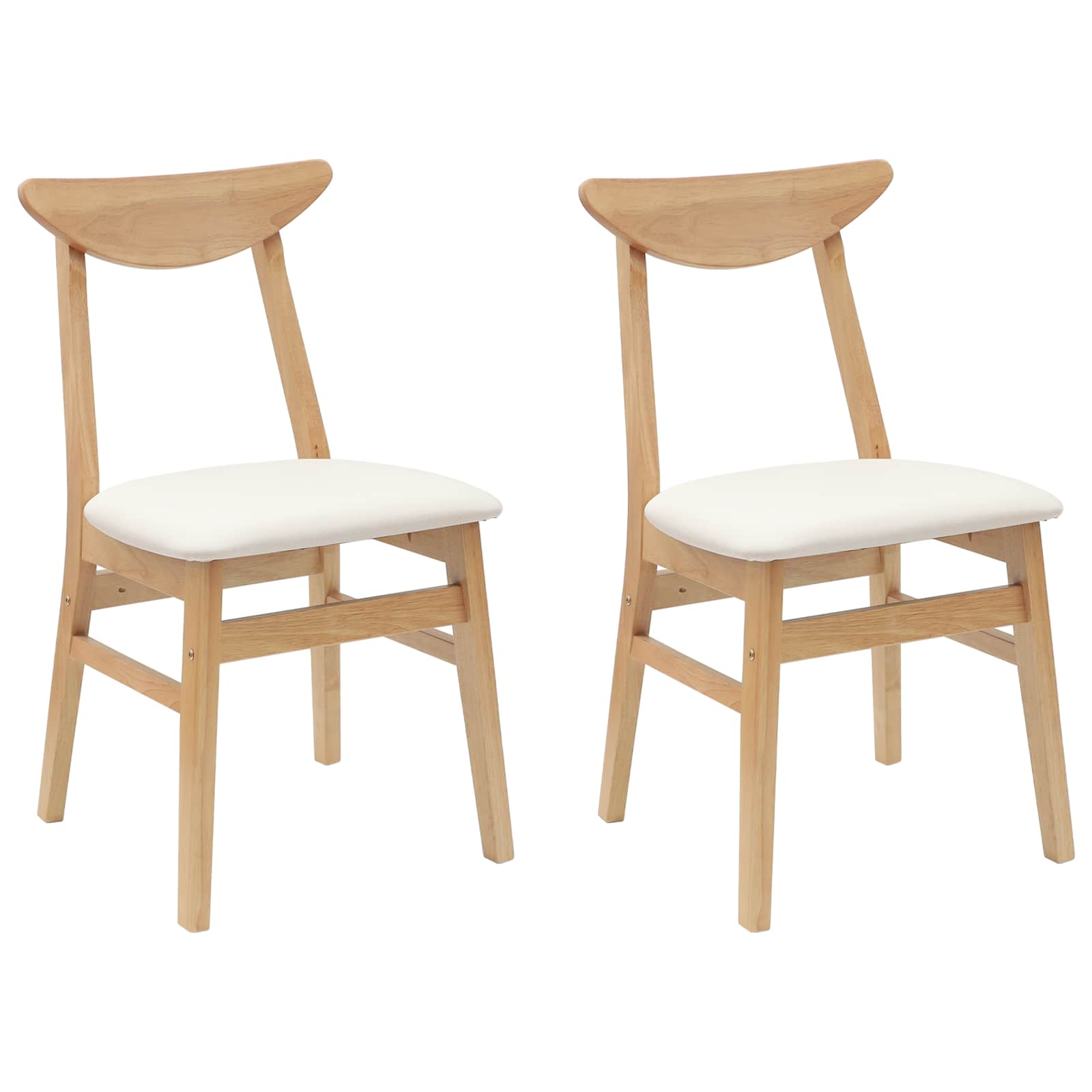 Trpezarijske stolice 2 pcs Prirodna 42 x 47.5 x 81 cm