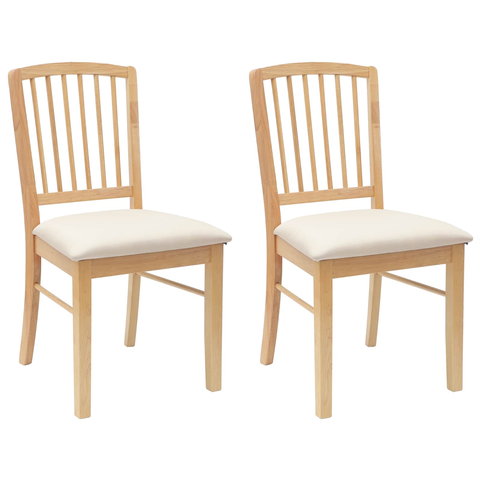 Trpezarijske stolice 2 pcs Prirodna 50 x 52,5 x 91 cm