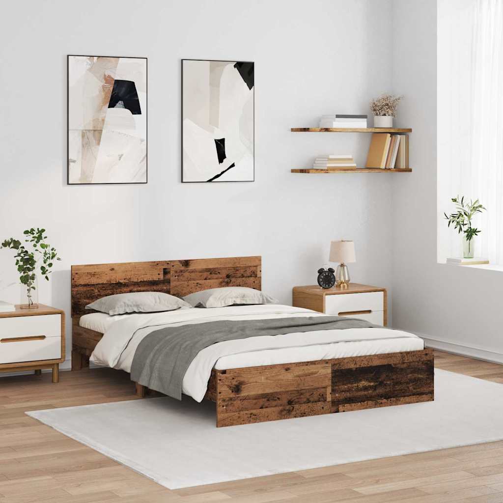 Krevetna konstrukcija Staro drvo 140 x 190 cm Konstruirano drvo