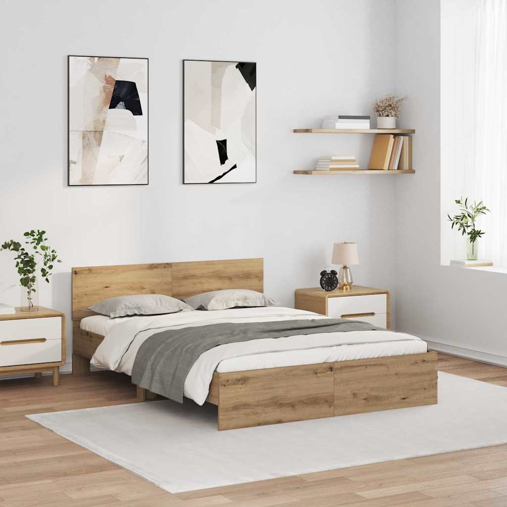 Krevetna konstrukcija Umjetnički hrast 120 x 200 cm