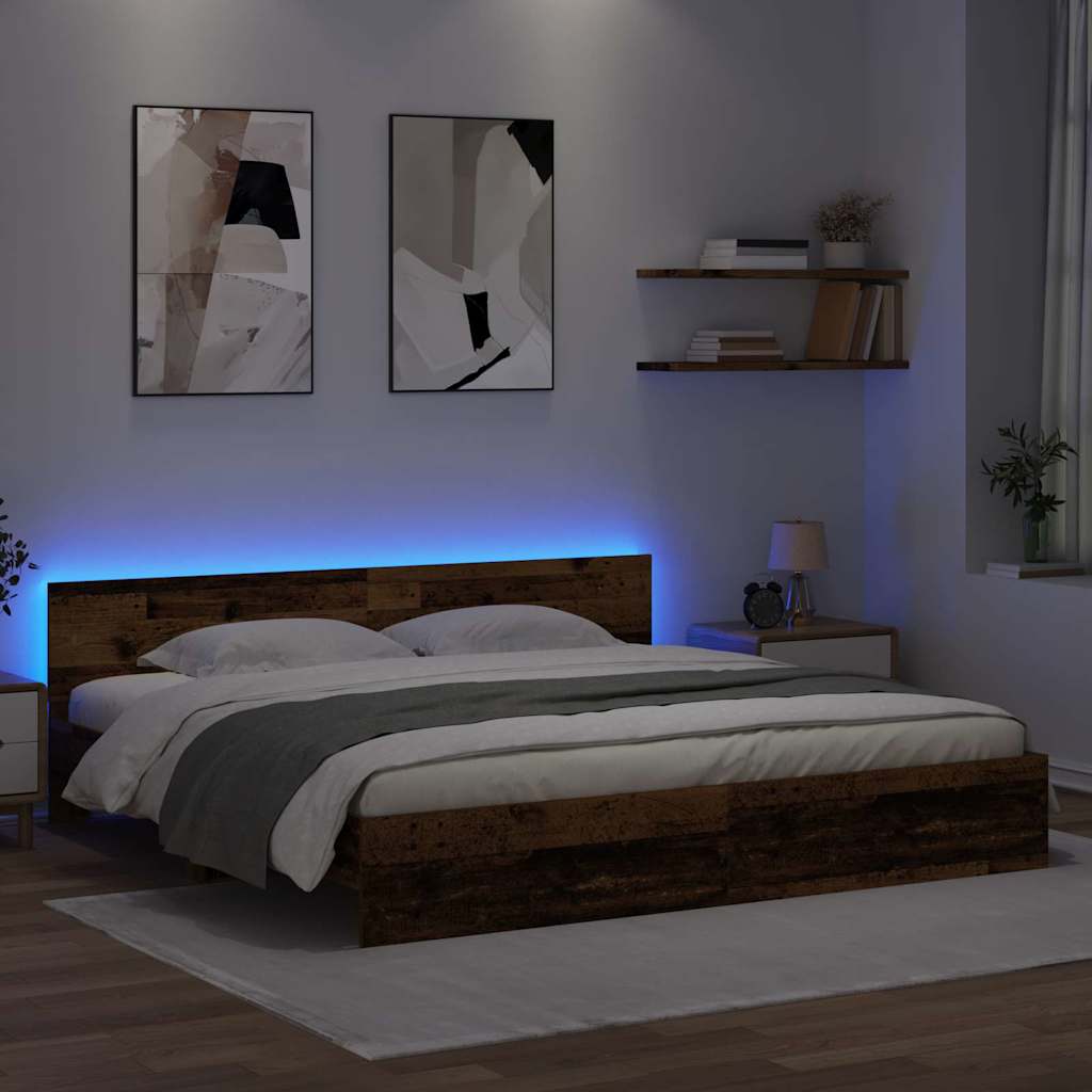 Krevetna konstrukcija Staro drvo 180 x 200 cm Konstruirano drvo