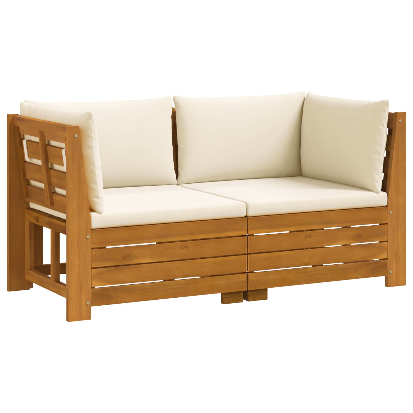 Set vanjskih sofa s jastukom 2 Komad Smeđa Čvrsto drvo akacije
