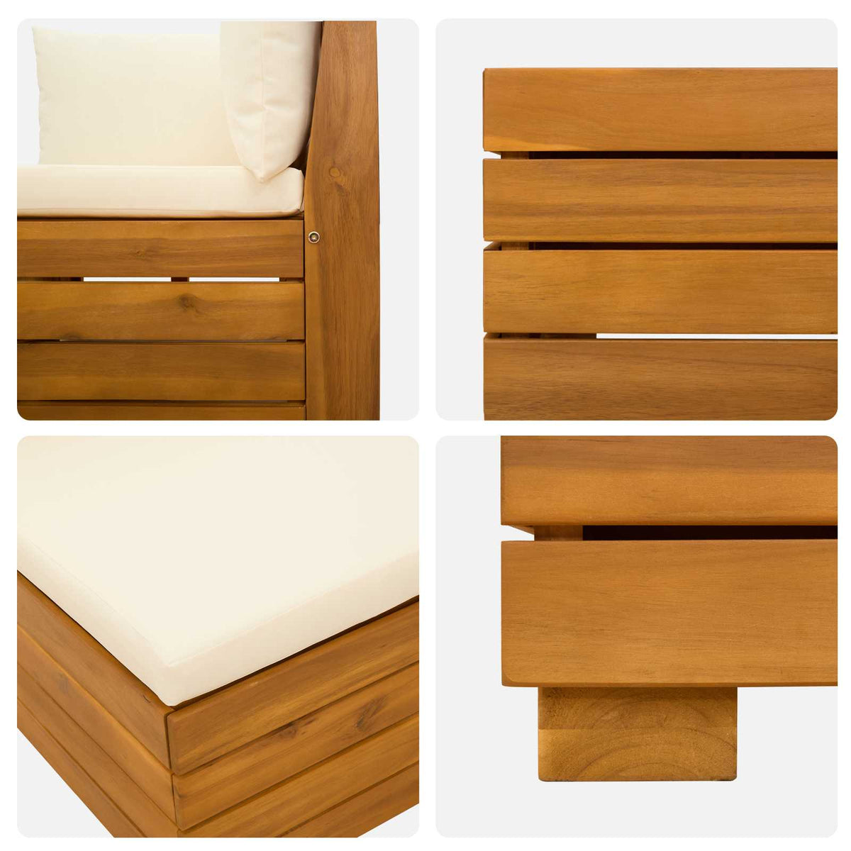 6 kom. Set vanjskih sofa Čvrsto drvo akacije Smeđa