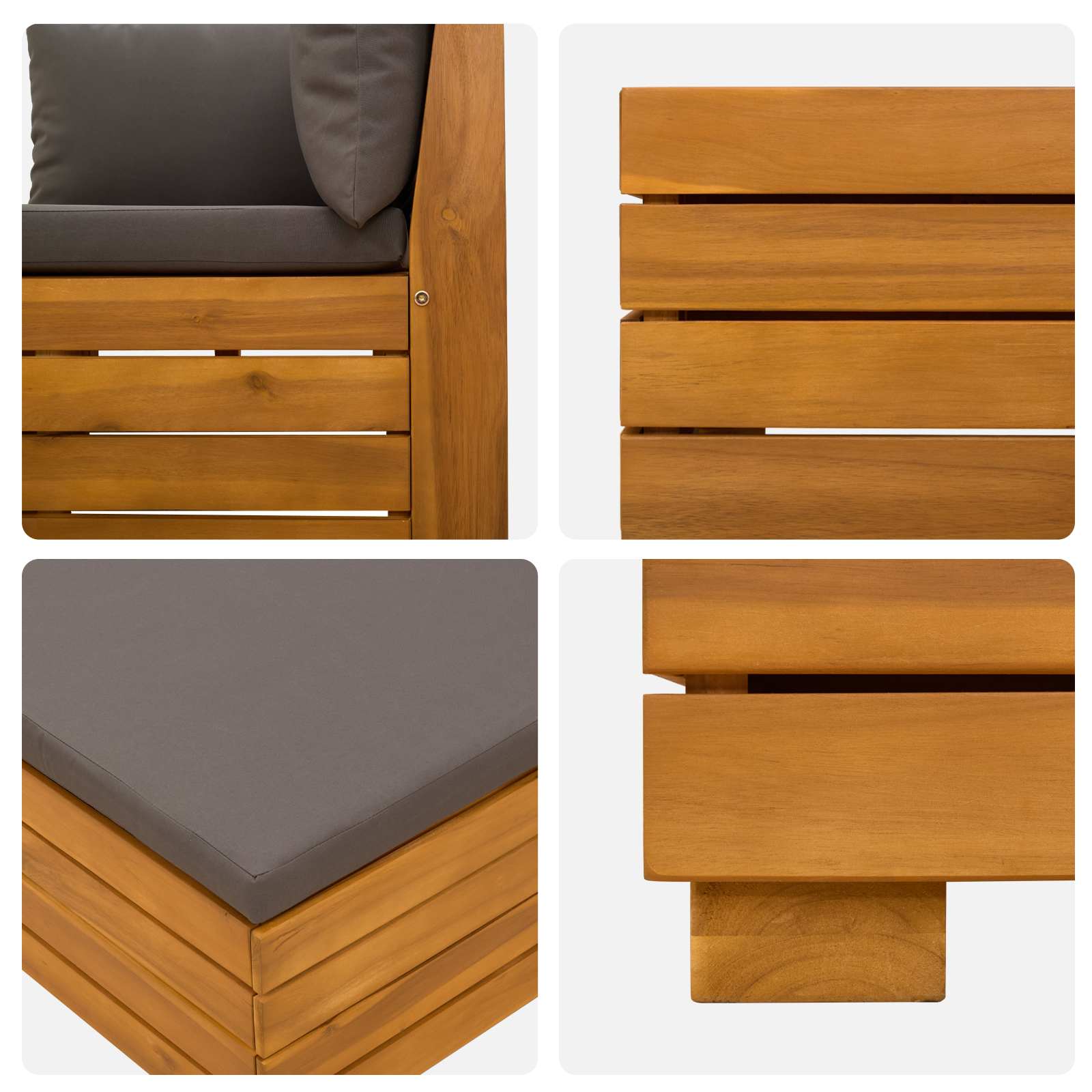 Set vanjskih sofa s jastukom 7 Komad Smeđa Čvrsto drvo akacije
