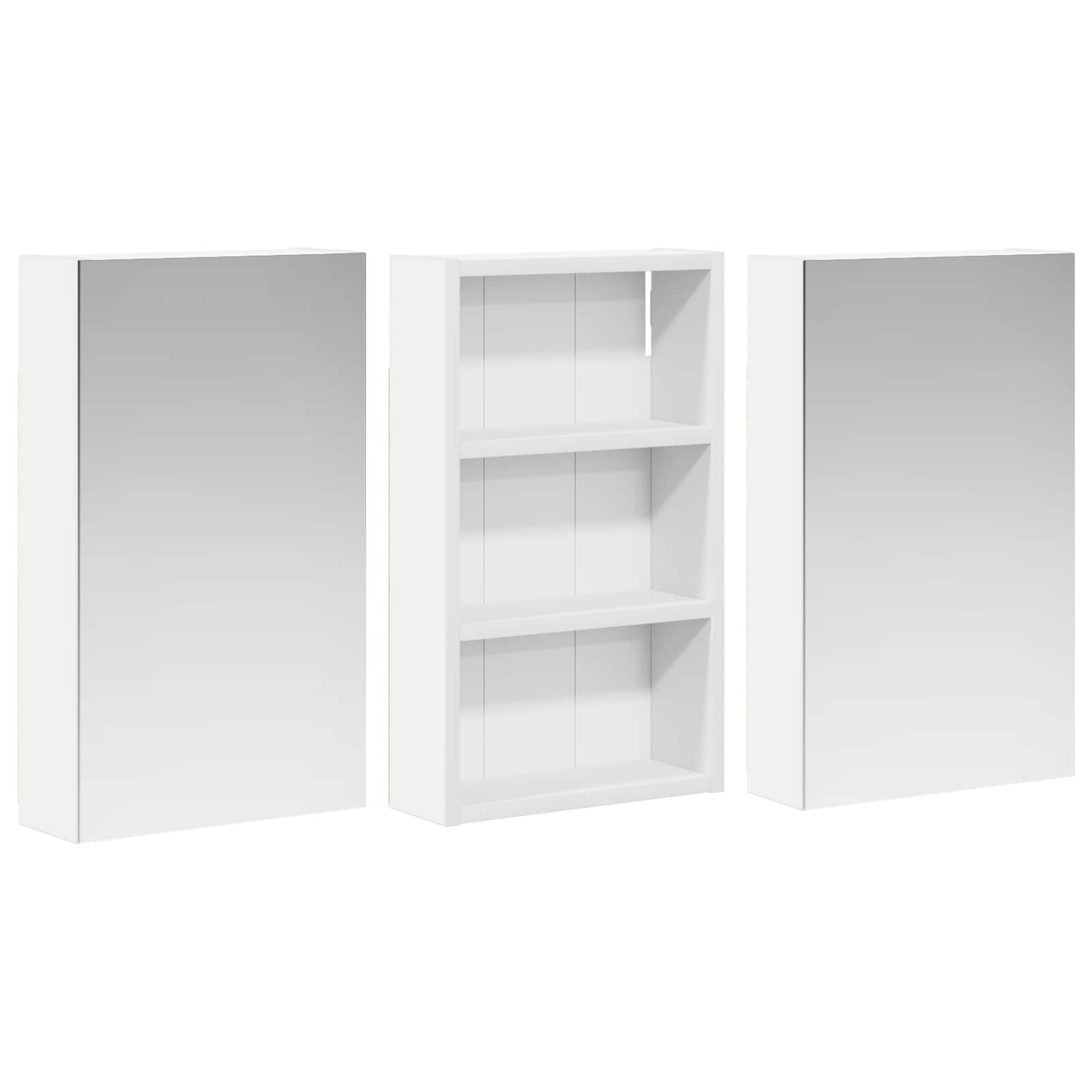Set ormarića za kupaonicu S LED lampica 3 pcs 90 x 10,5 x 50 cm