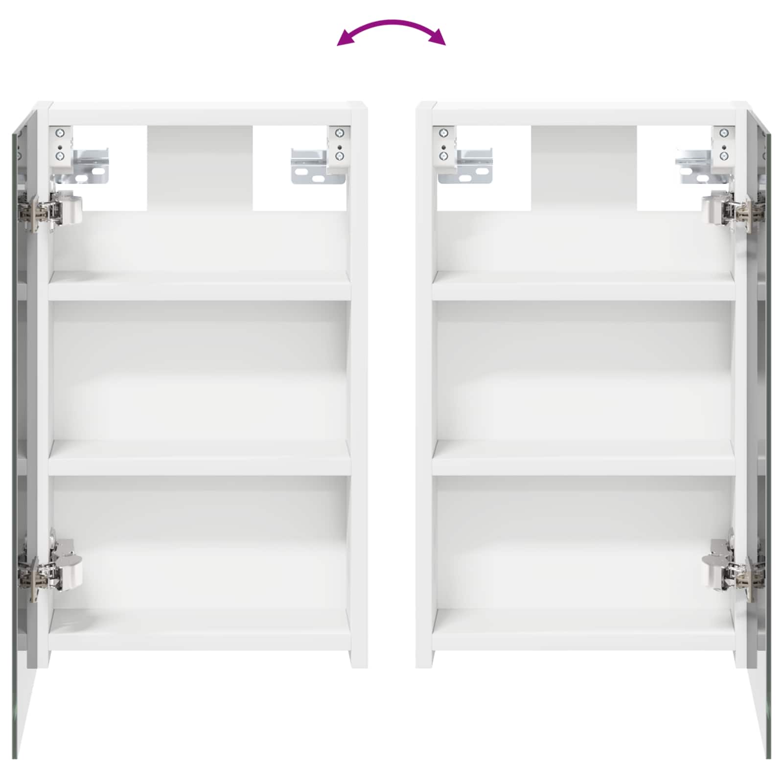 Set ormarića za kupaonicu S LED lampica 3 pcs 90 x 10,5 x 50 cm