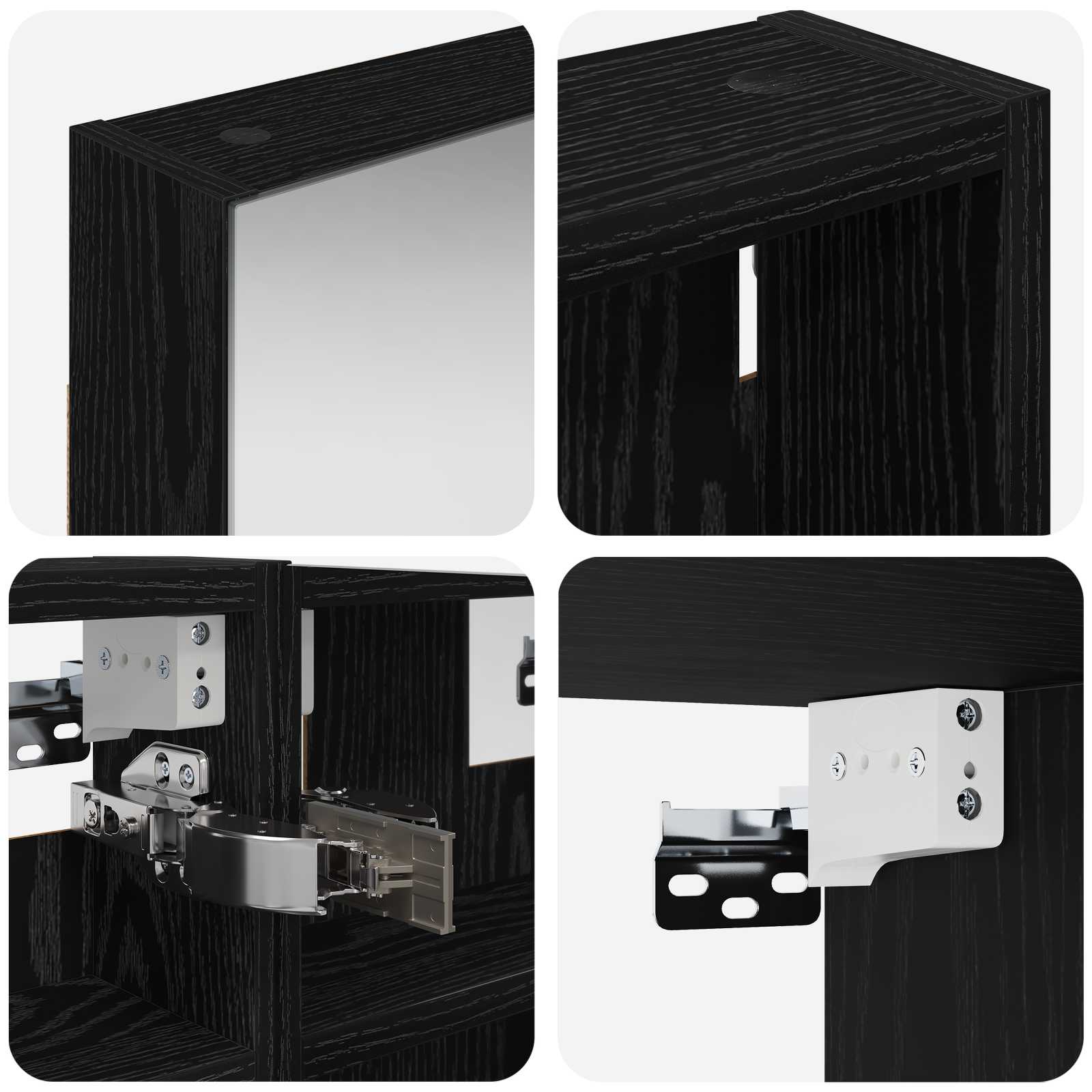 Set ormarića za kupaonicu S LED lampica 3 pcs 90 x 10,5 x 50 cm