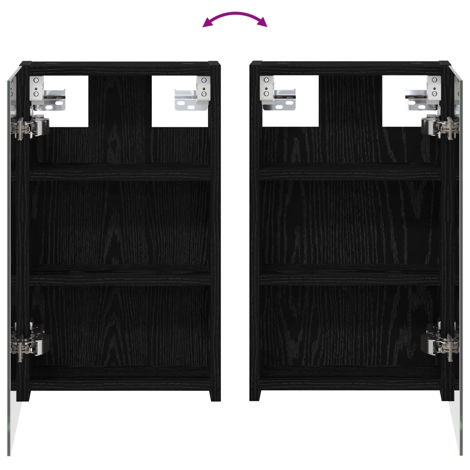 Set ormarića za kupaonicu S LED lampica 3 pcs 90 x 10,5 x 50 cm