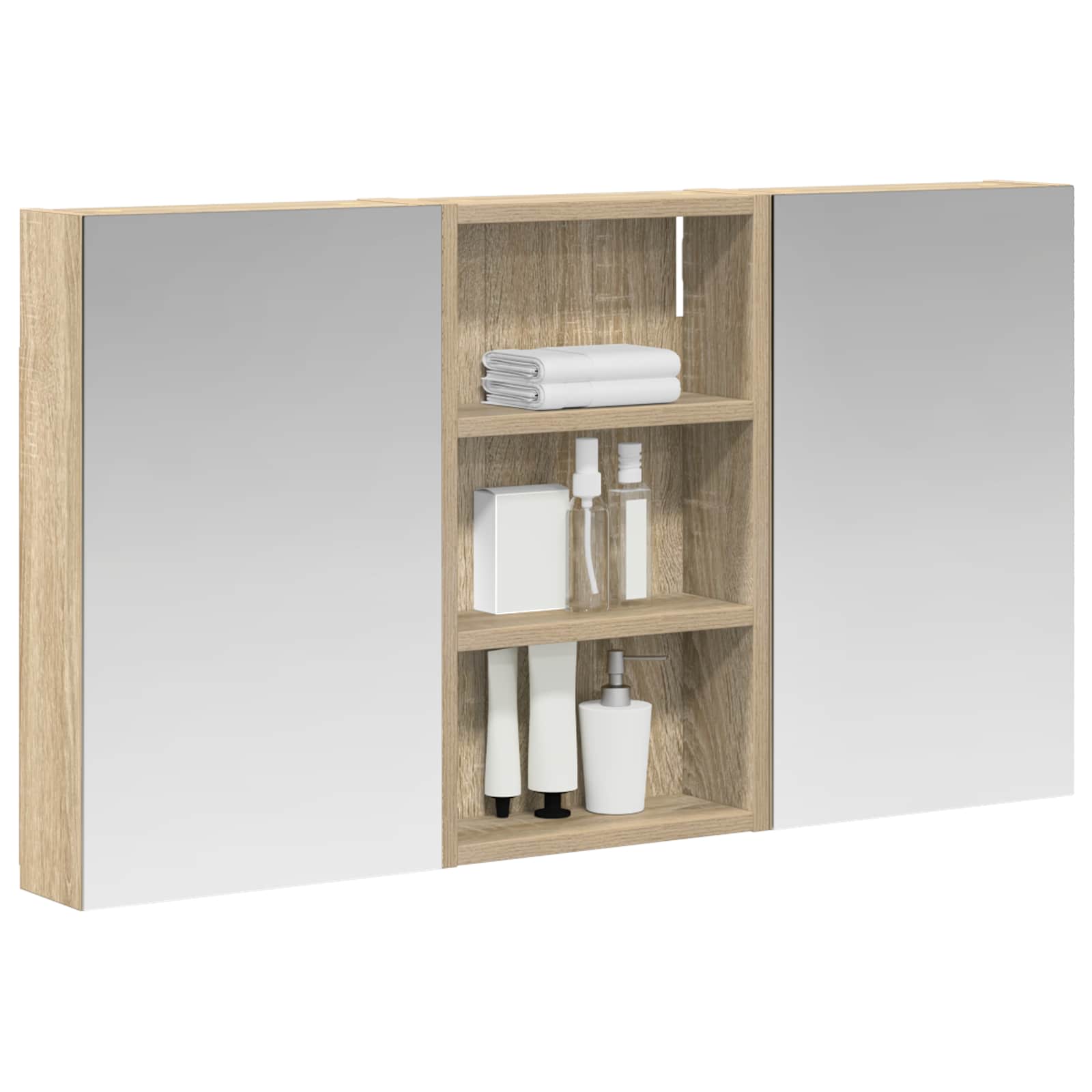 Set ormarića za kupaonicu S LED lampica 3 pcs 90 x 10,5 x 50 cm