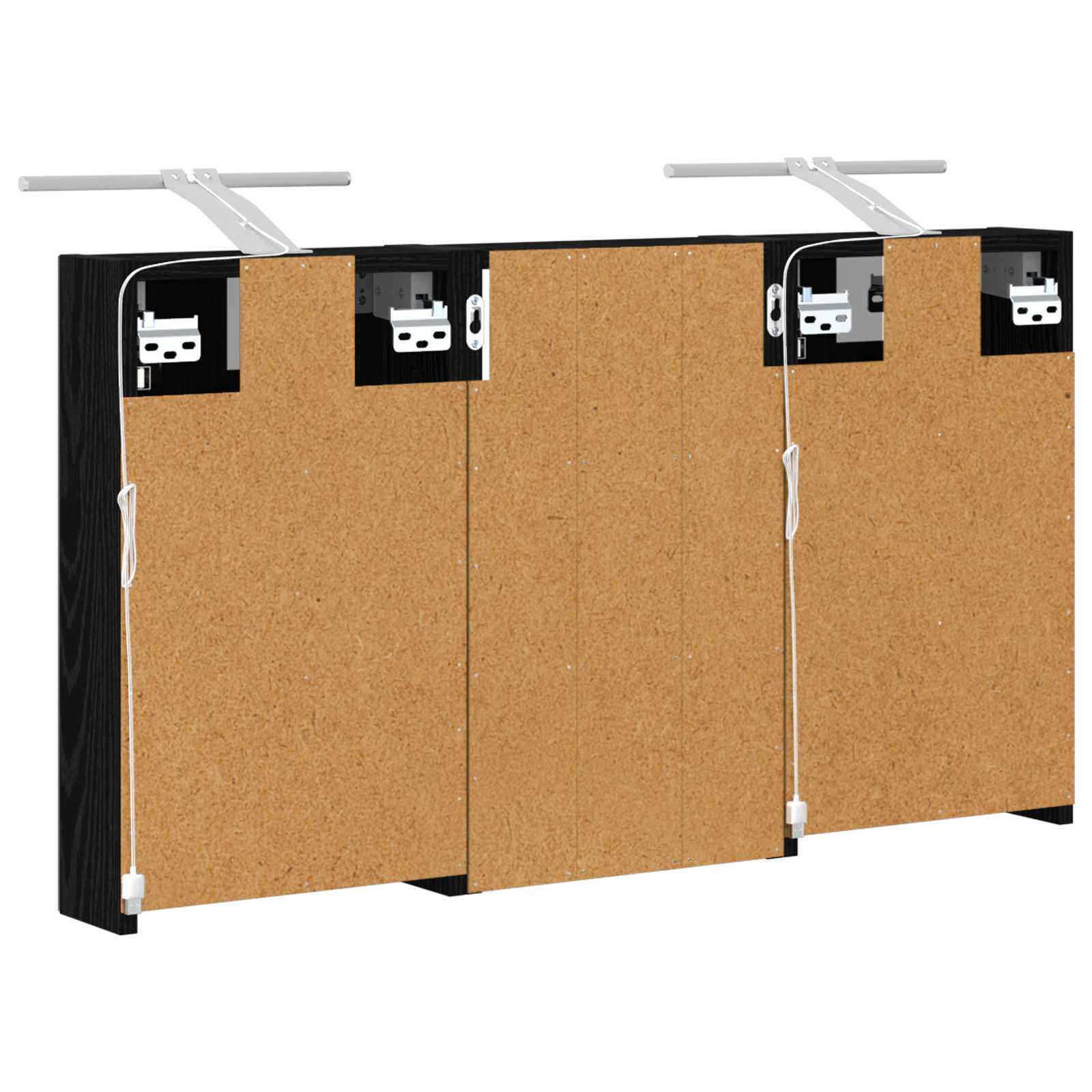 Set ormarića za kupaonicu S LED lampica 3 pcs 90 x 10,5 x 50 cm