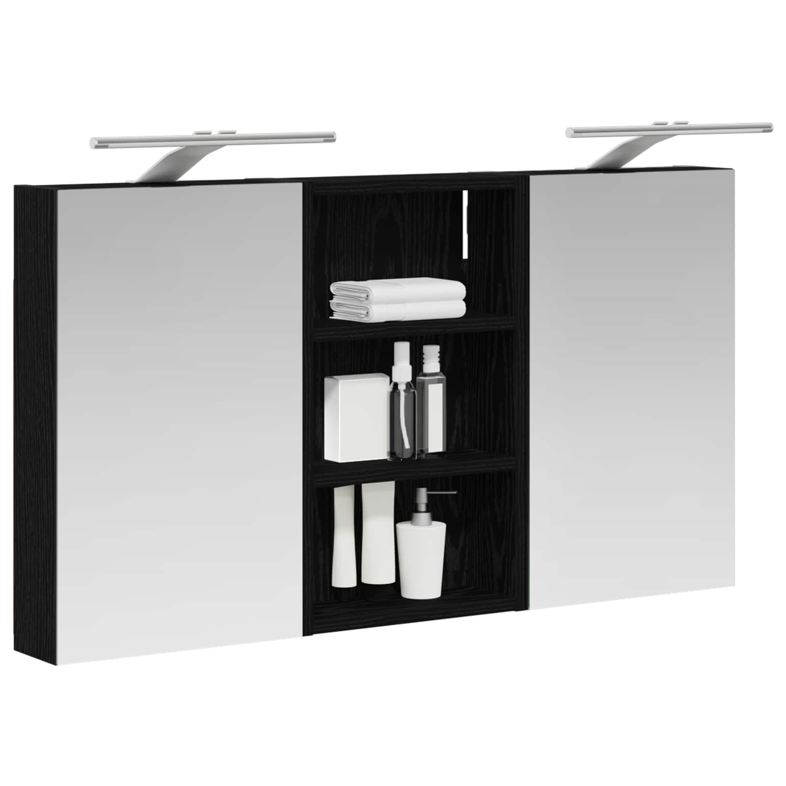 Set ormarića za kupaonicu S LED lampica 3 pcs 90 x 10,5 x 50 cm