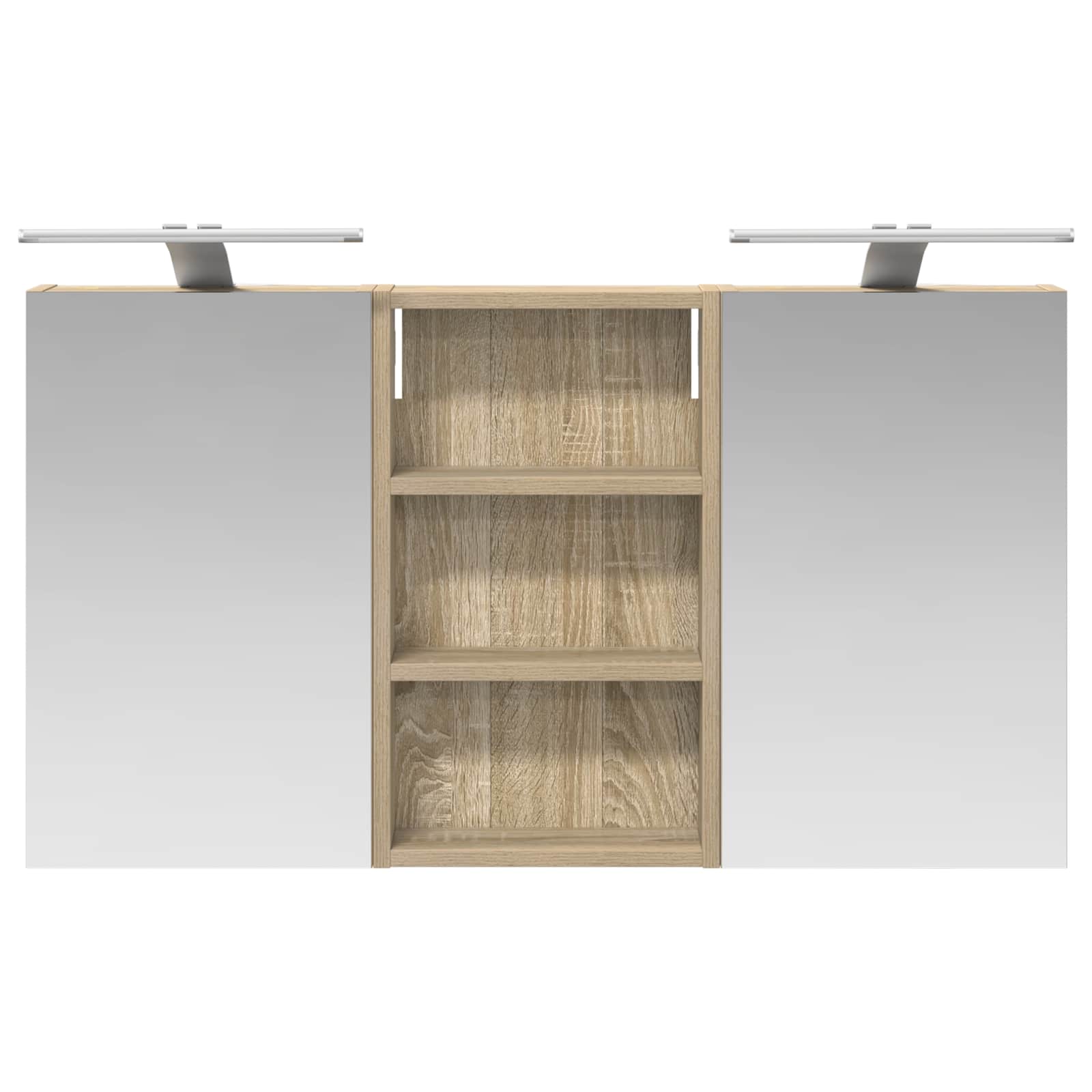 Set ormarića za kupaonicu S LED lampica 3 pcs 90 x 10,5 x 50 cm