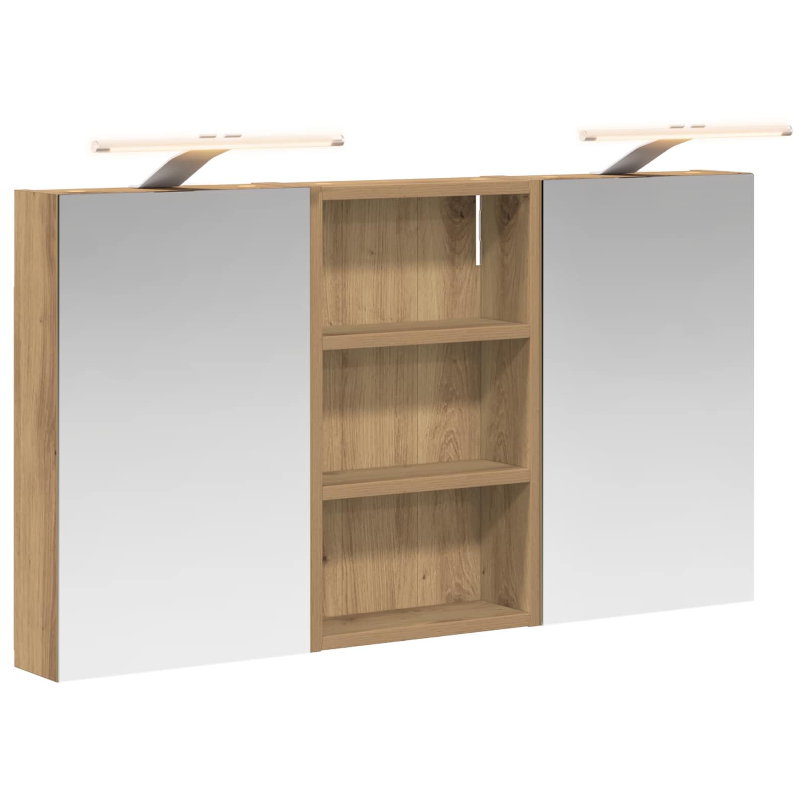 Set ormarića za kupaonicu S LED lampica 3 pcs 90 x 10,5 x 50 cm