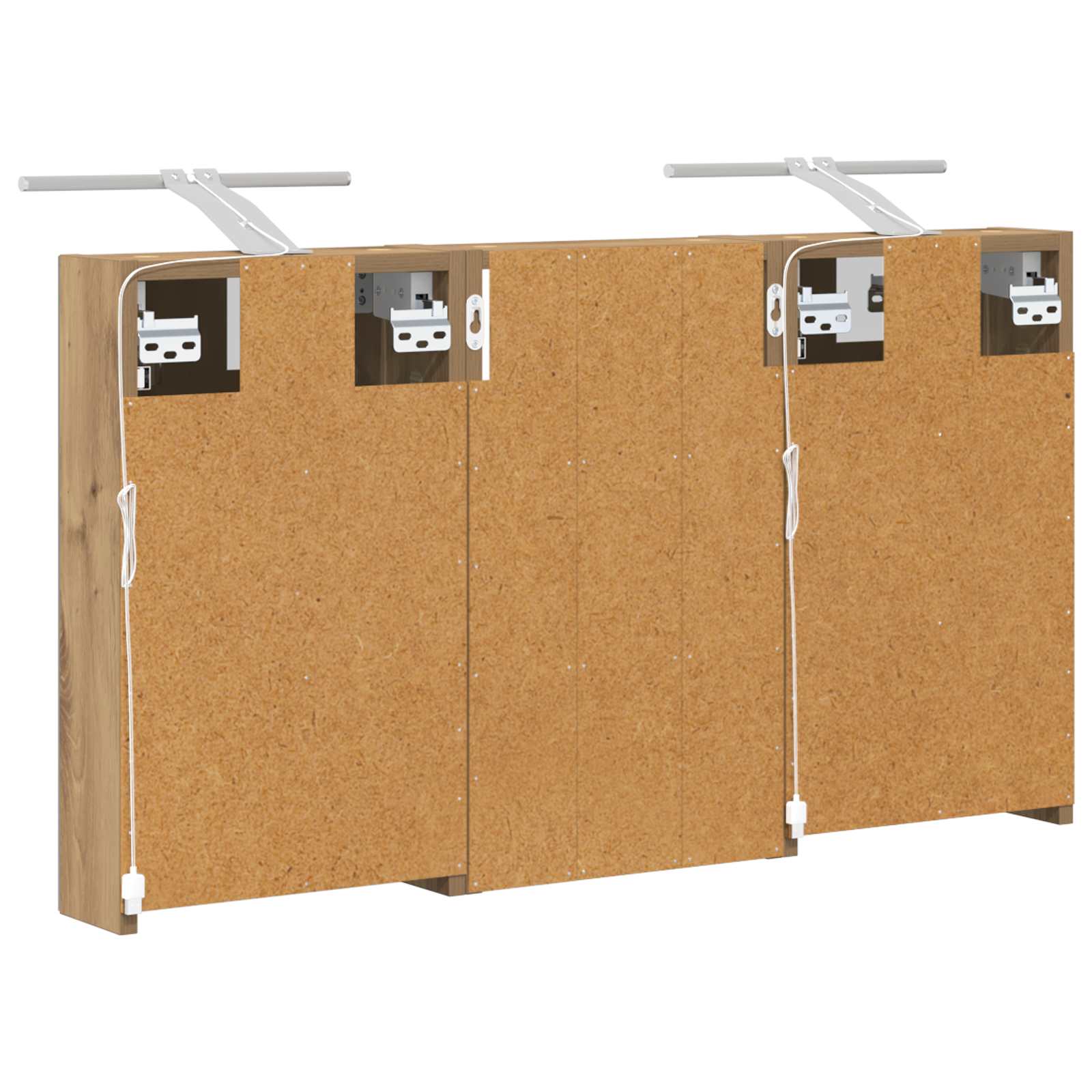 Set ormarića za kupaonicu S LED lampica 3 pcs 90 x 10,5 x 50 cm