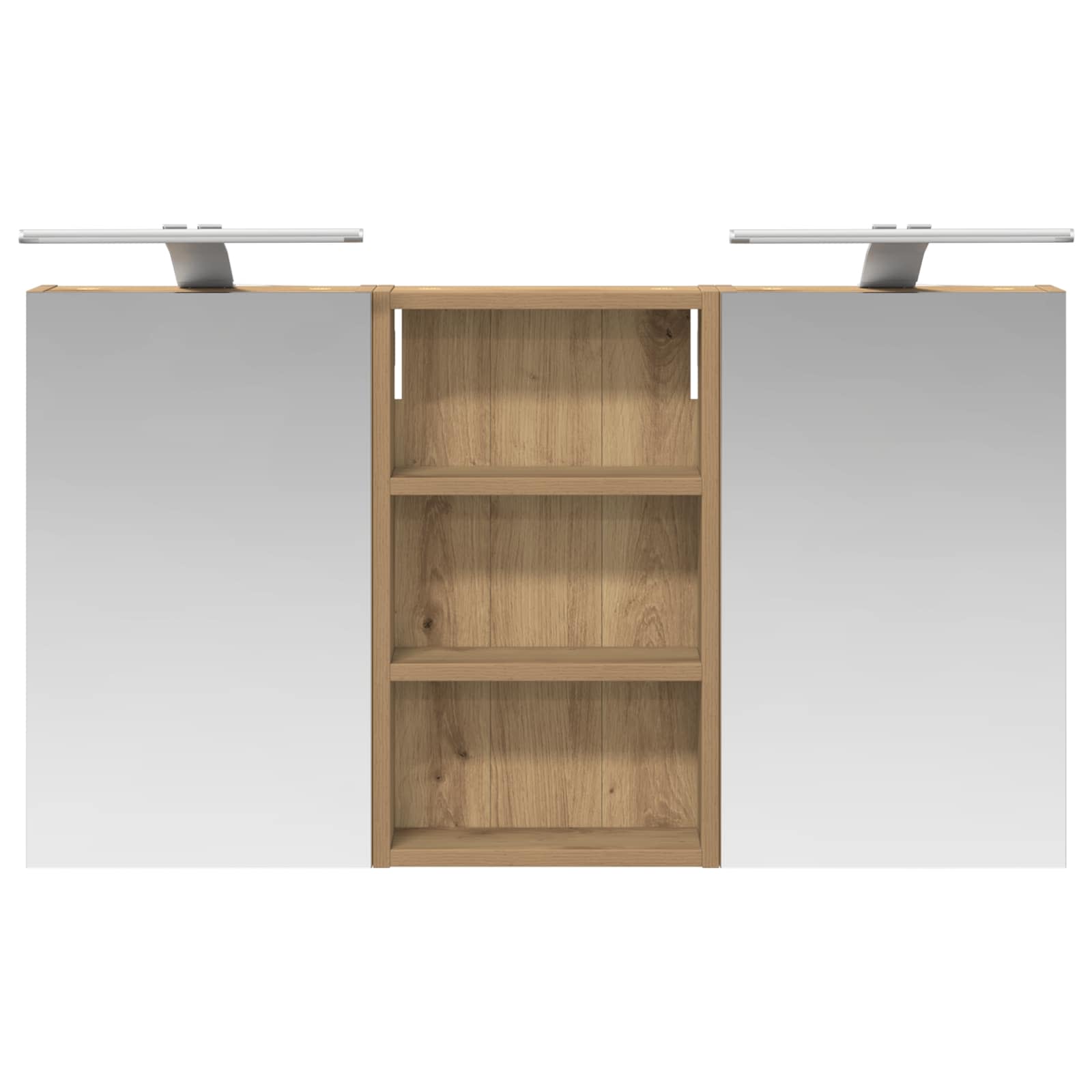 Set ormarića za kupaonicu S LED lampica 3 pcs 90 x 10,5 x 50 cm