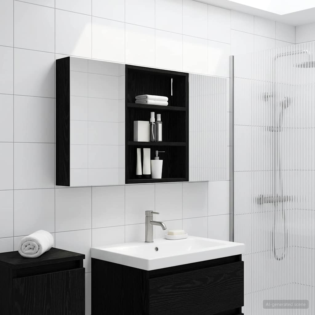 Set ormarića za kupaonicu s policom 3 pcs 100 x 10,5 x 50 cm