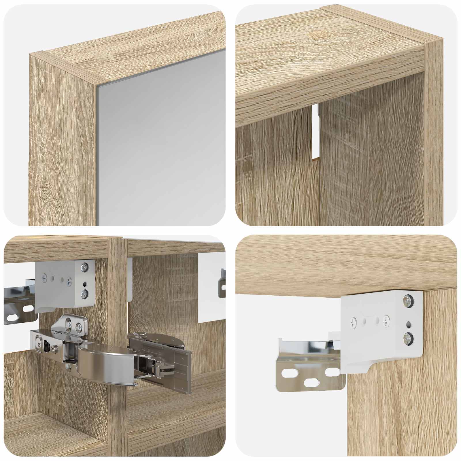 Set ormarića za kupaonicu s policom 3 pcs 100 x 10,5 x 50 cm