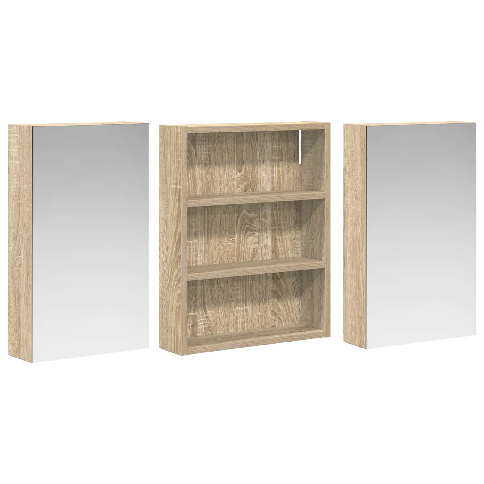 Set ormarića za kupaonicu s policom 3 pcs 100 x 10,5 x 50 cm