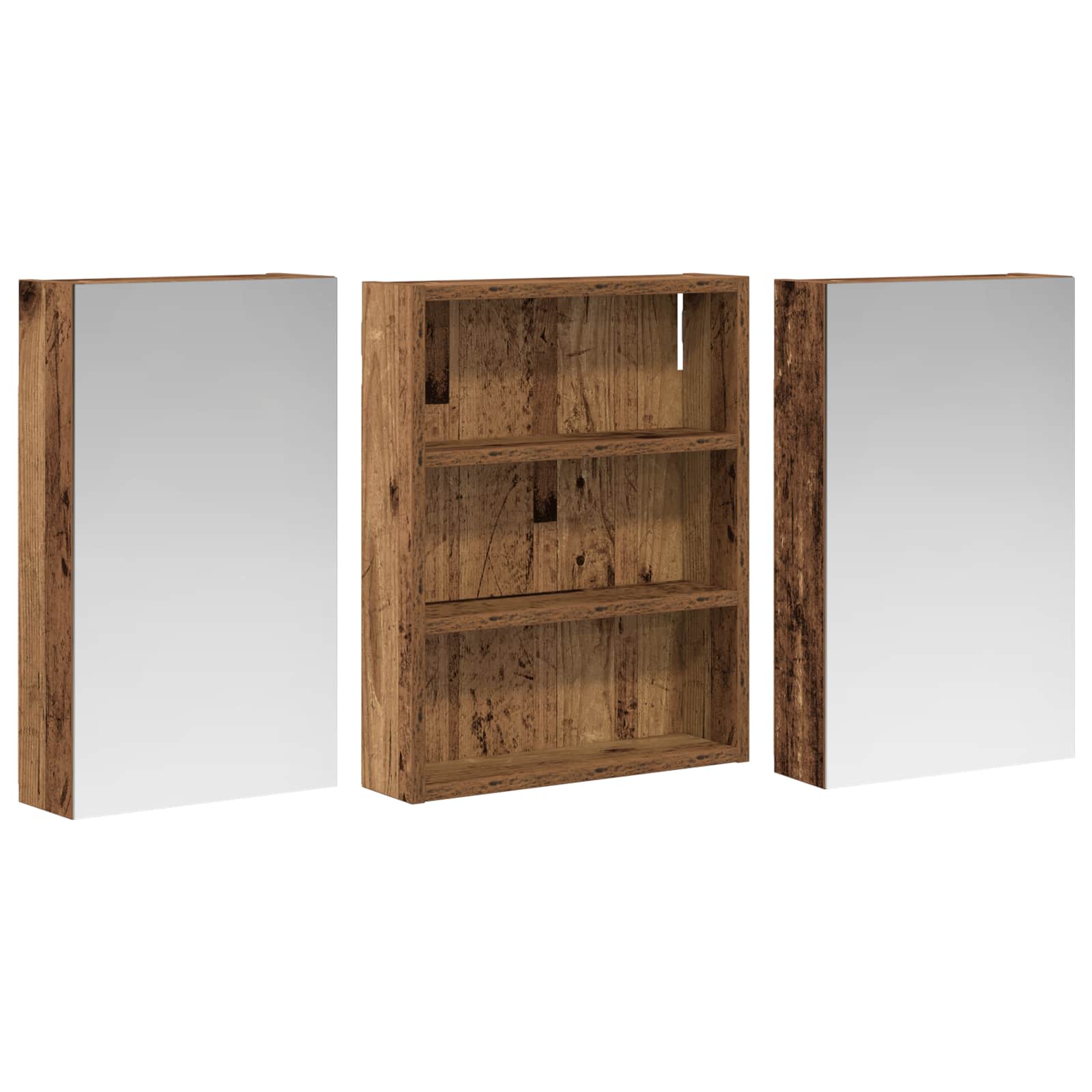 Set ormarića za kupaonicu s policom 3 pcs 100 x 10,5 x 50 cm
