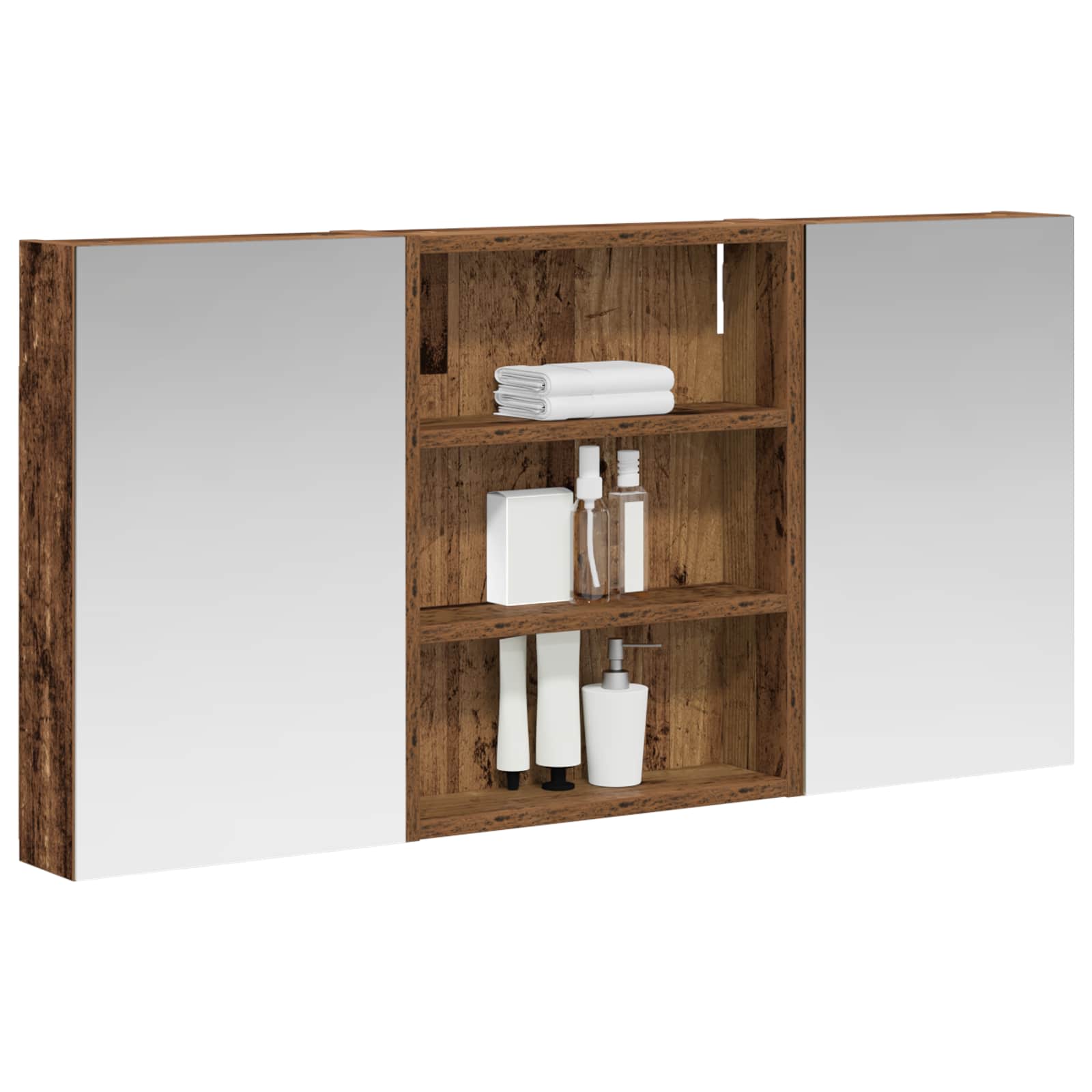 Set ormarića za kupaonicu s policom 3 pcs 100 x 10,5 x 50 cm