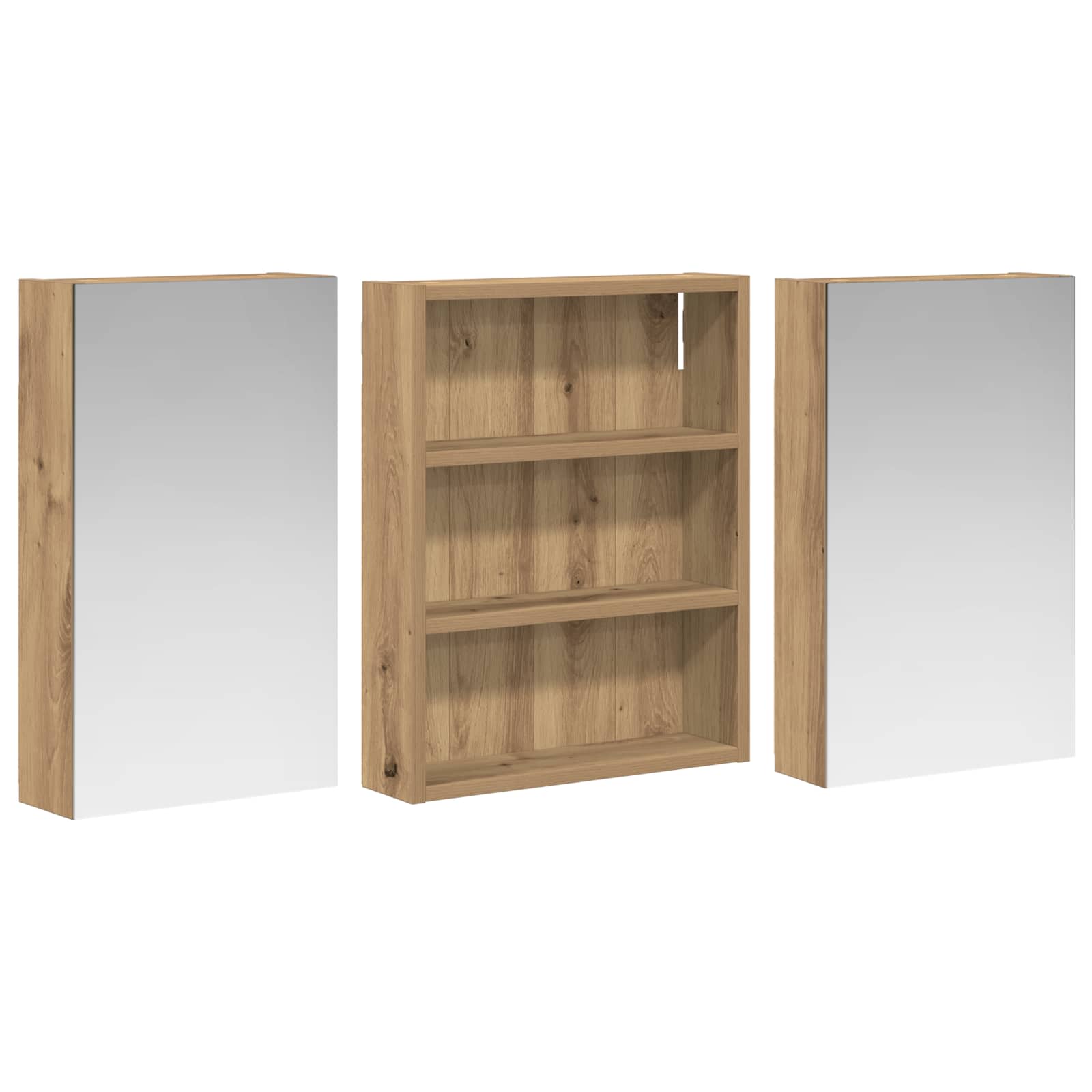Set ormarića za kupaonicu s policom 3 pcs 100 x 10,5 x 50 cm