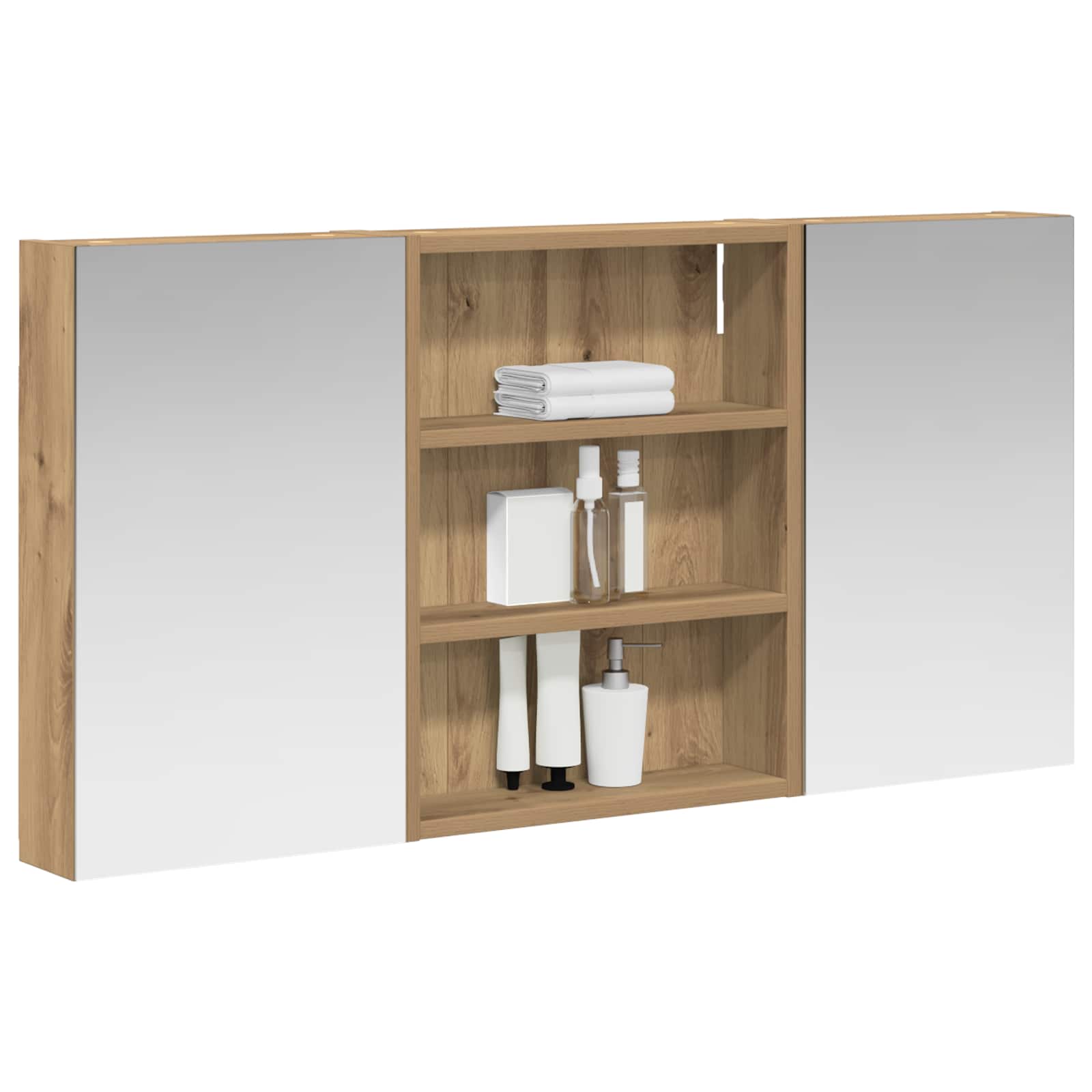 Set ormarića za kupaonicu s policom 3 pcs 100 x 10,5 x 50 cm