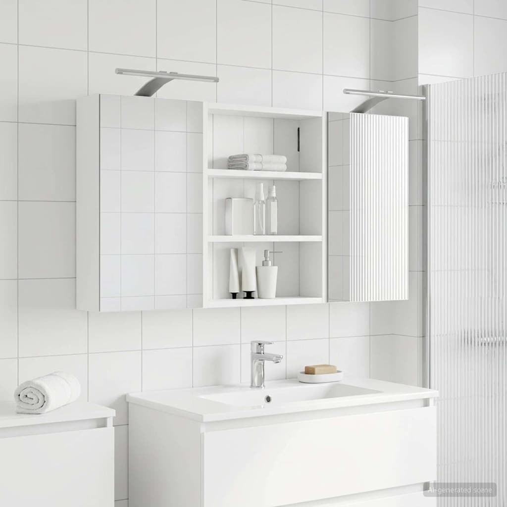 Set ormarića za kupaonicu s policom 3 pcs 100 x 10,5 x 50 cm