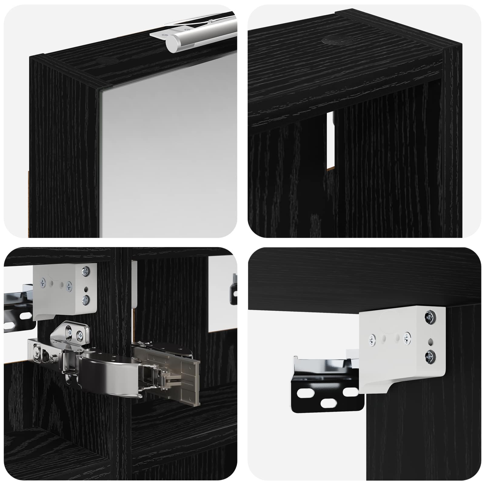 Set ormarića za kupaonicu s policom 3 pcs 100 x 10,5 x 50 cm
