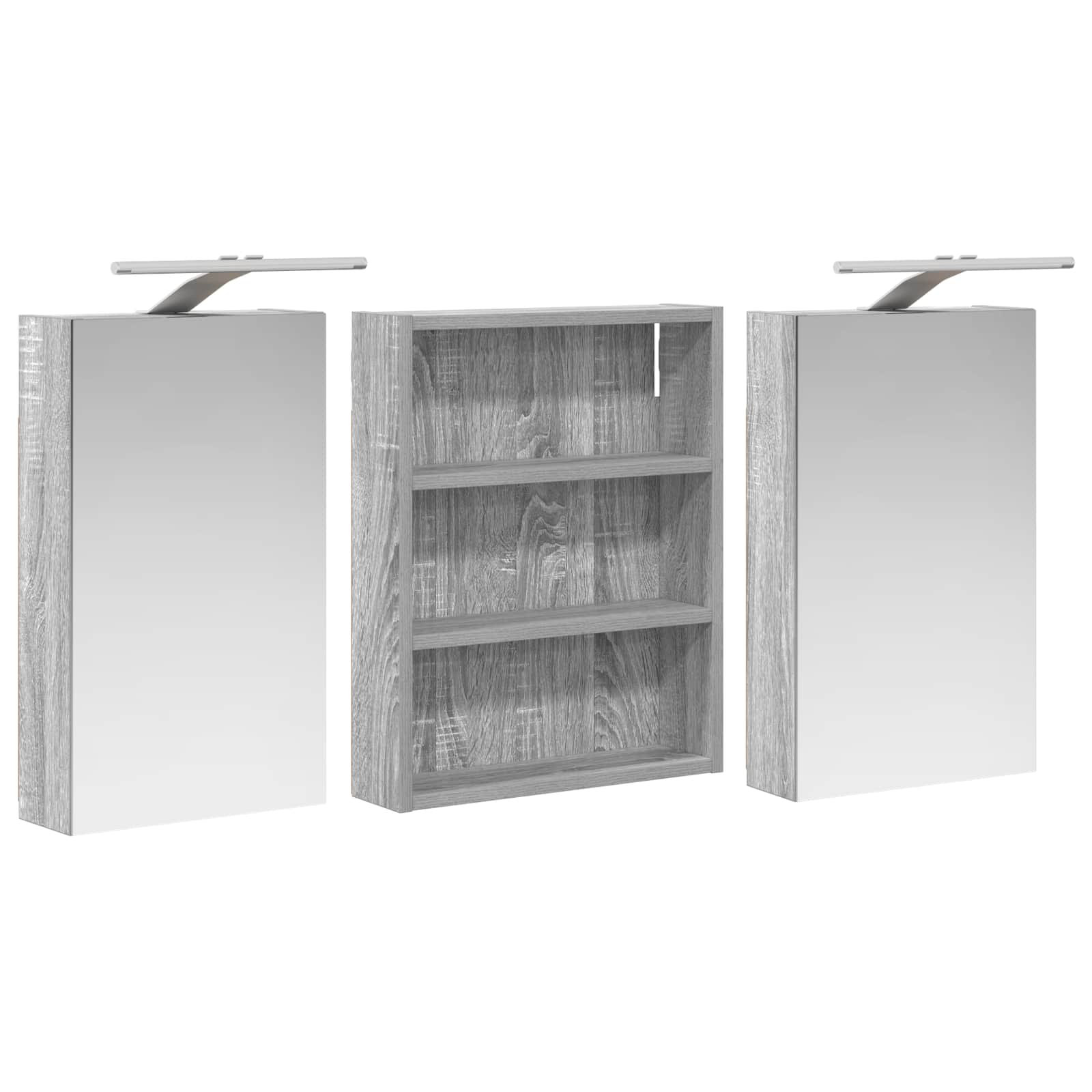 Set ormarića za kupaonicu s policom 3 pcs 100 x 10,5 x 50 cm