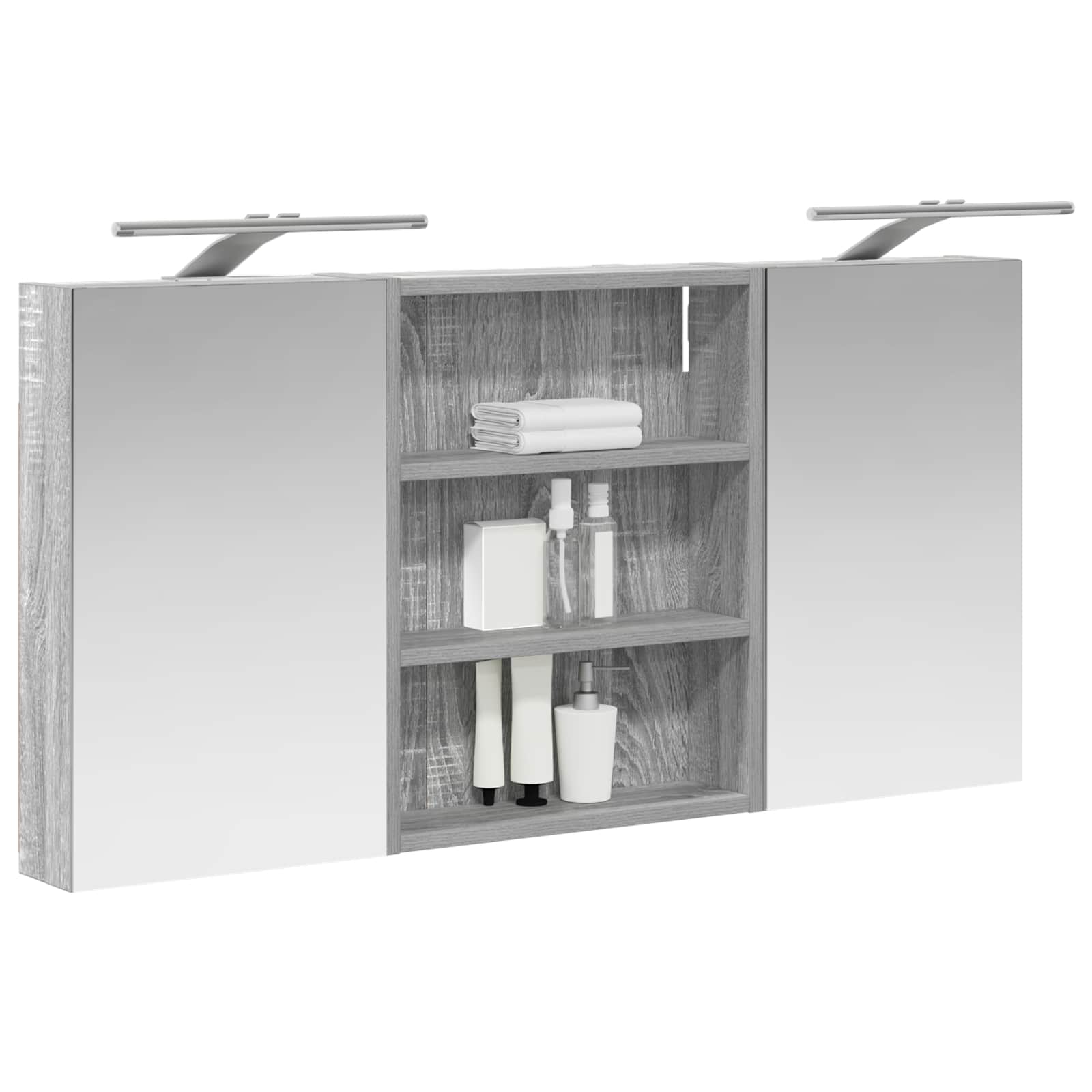Set ormarića za kupaonicu s policom 3 pcs 100 x 10,5 x 50 cm