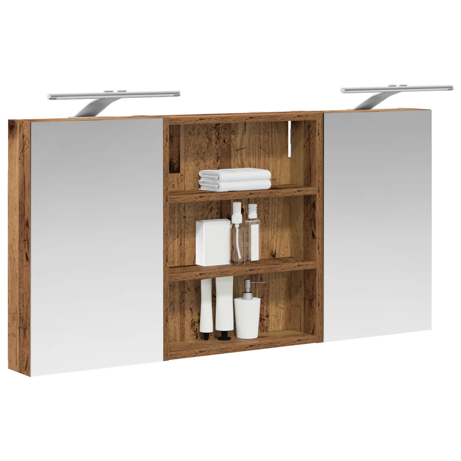 Set ormarića za kupaonicu s policom 3 pcs 100 x 10,5 x 50 cm