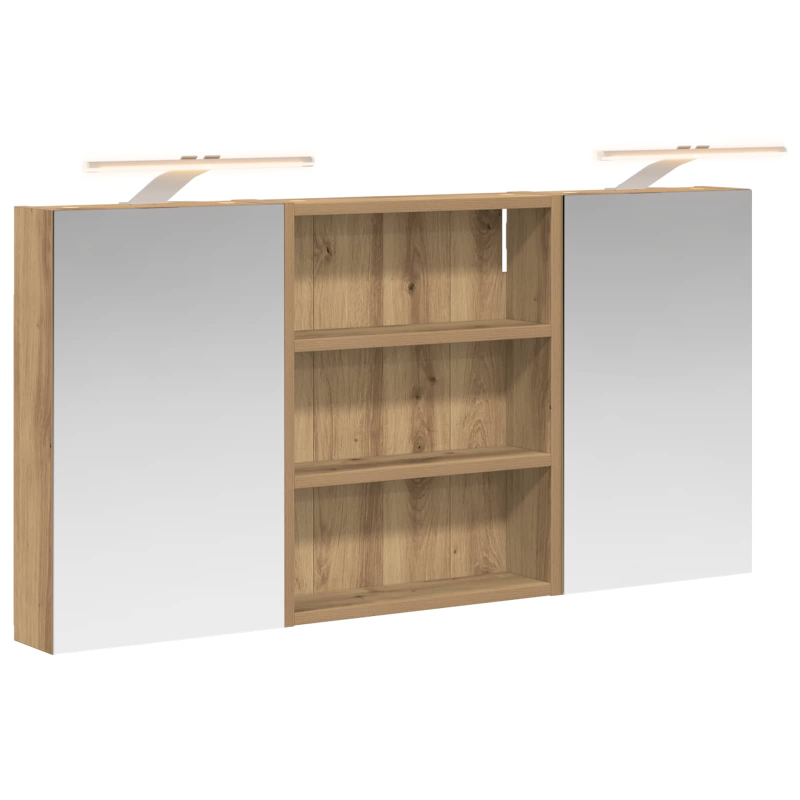 Set ormarića za kupaonicu s policom 3 pcs 100 x 10,5 x 50 cm