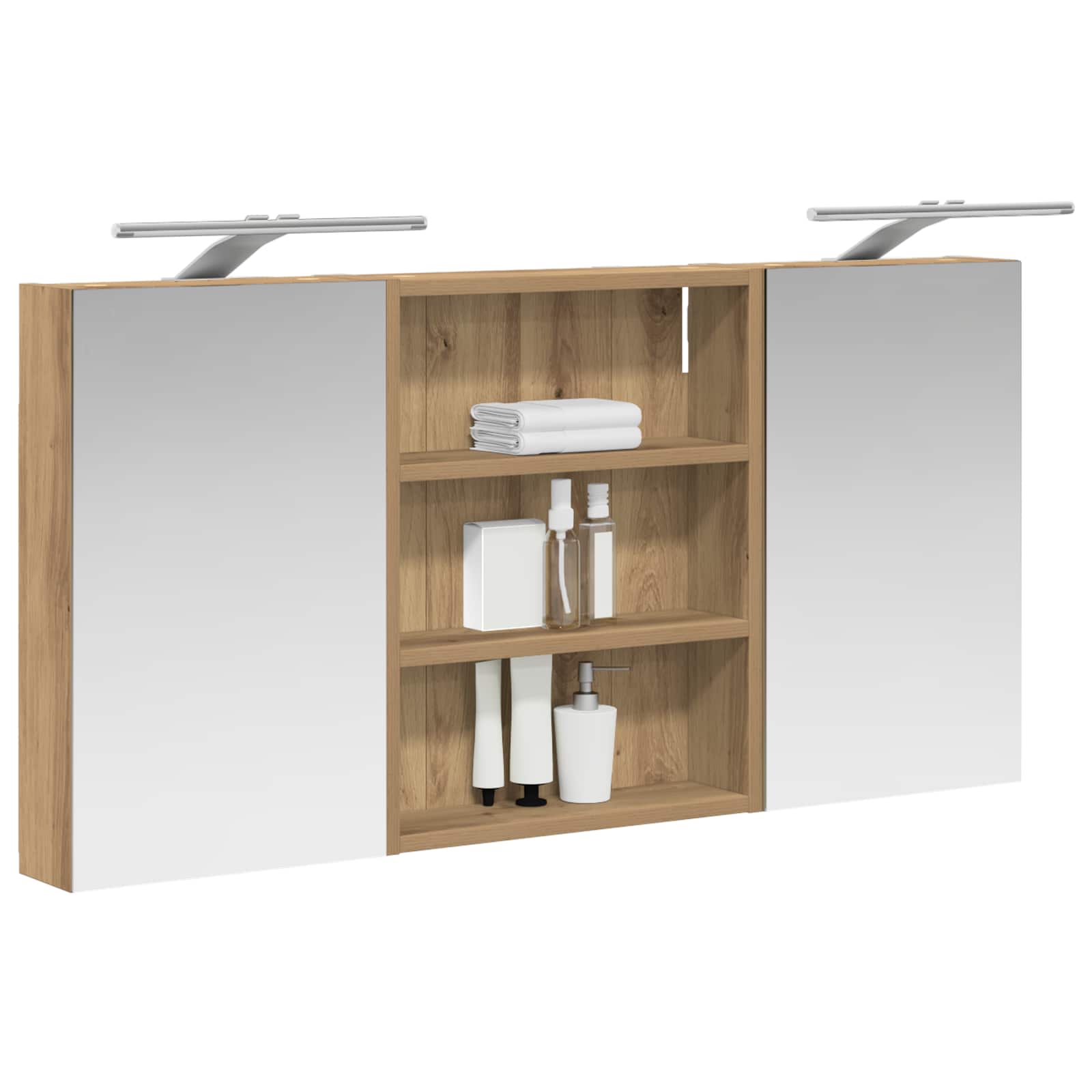 Set ormarića za kupaonicu s policom 3 pcs 100 x 10,5 x 50 cm