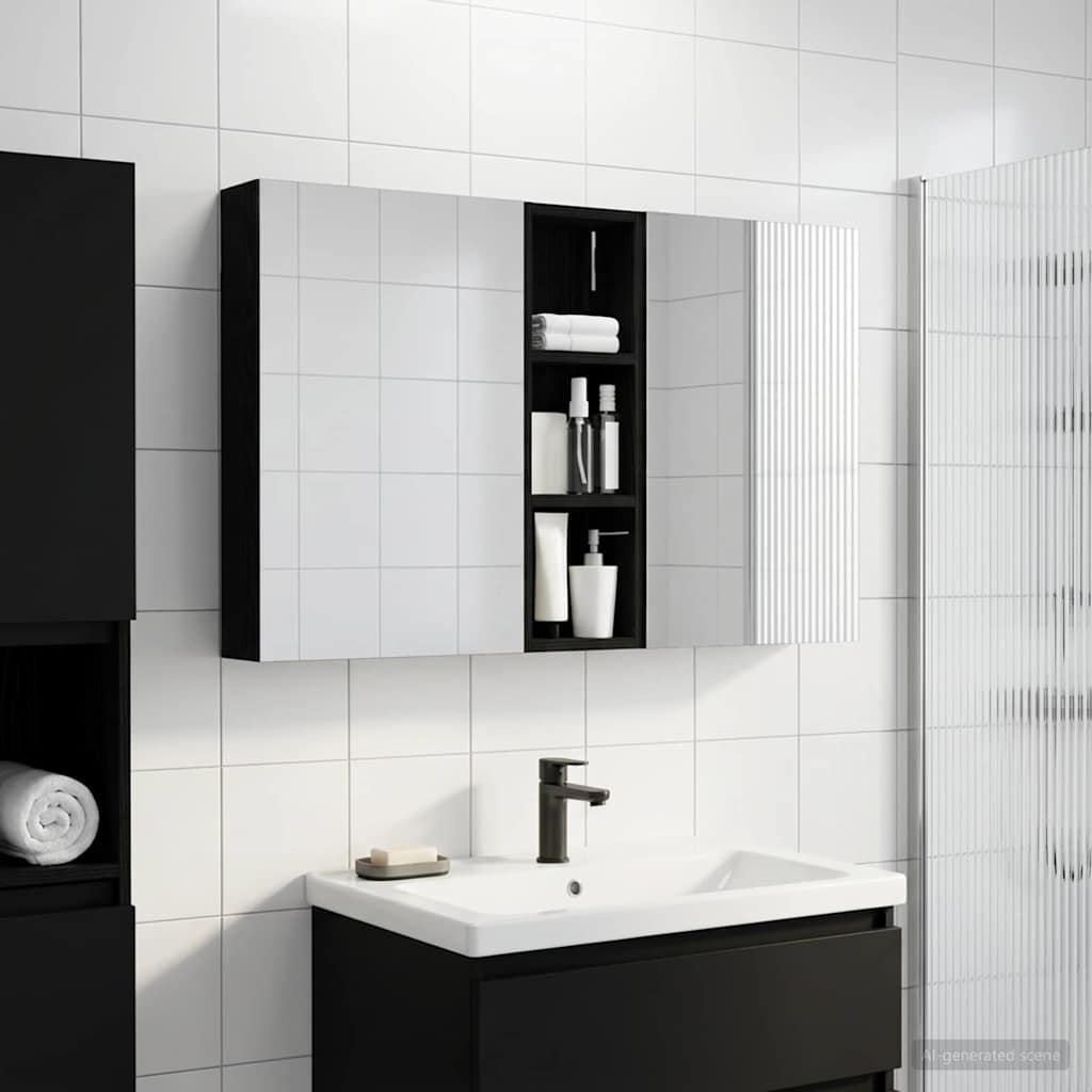 Set ormarića za kupaonicu s policom 3 pcs 100 x 10,5 x 60,5 cm