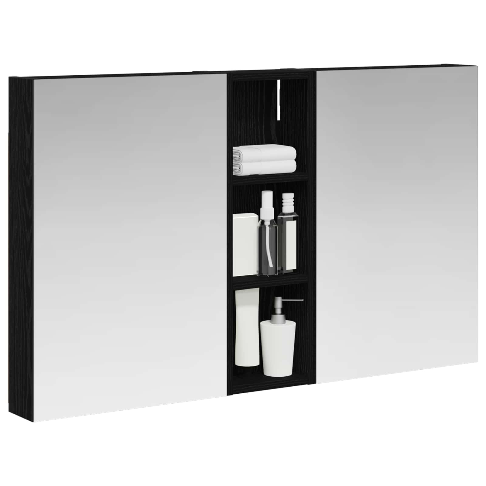 Set ormarića za kupaonicu s policom 3 pcs 100 x 10,5 x 60,5 cm