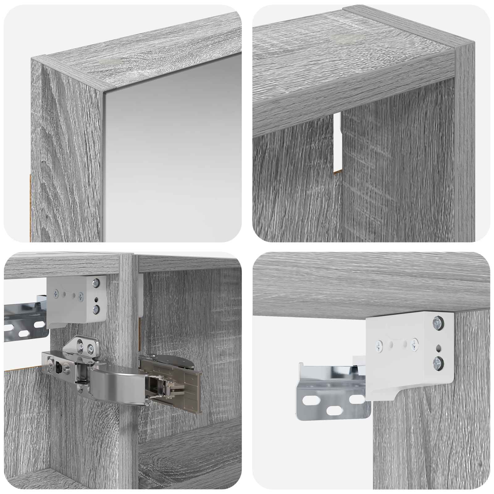 Set ormarića za kupaonicu s policom 3 pcs 100 x 10,5 x 60,5 cm