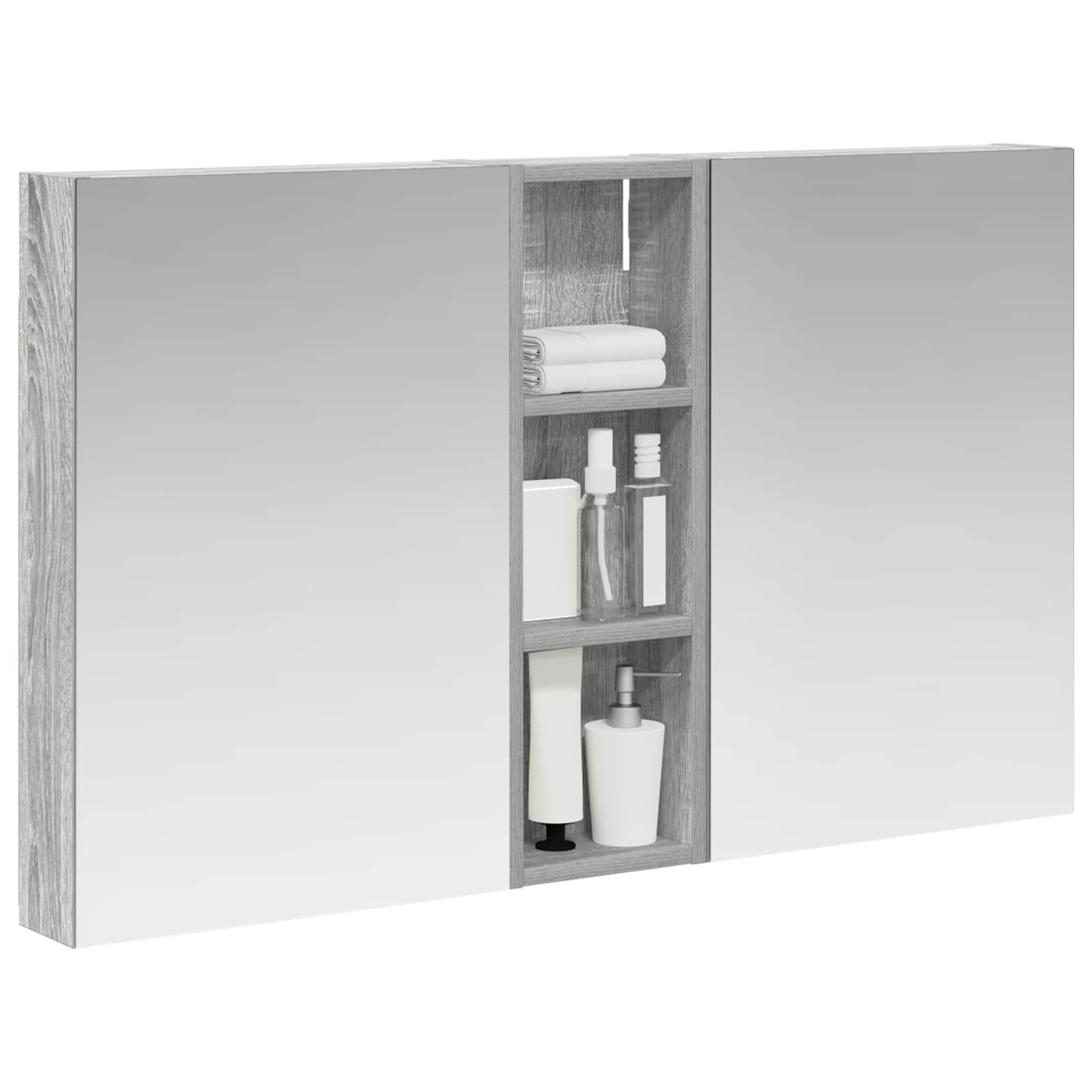 Set ormarića za kupaonicu s policom 3 pcs 100 x 10,5 x 60,5 cm