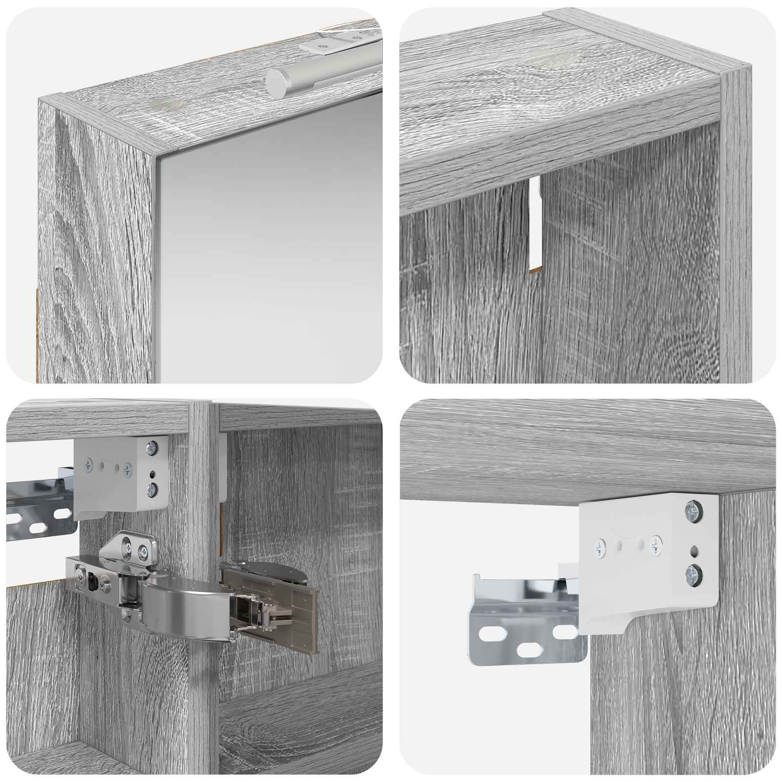 Set ormarića za kupaonicu s policom 3 pcs 100 x 10,5 x 60,5 cm