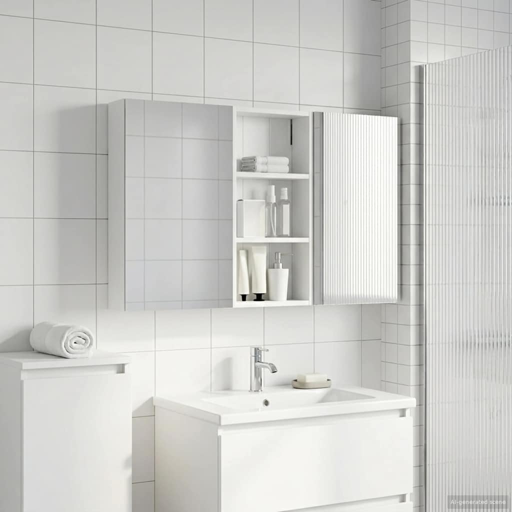 Set ormarića za kupaonicu s policom 3 pcs 110 x 10,5 x 60,5 cm