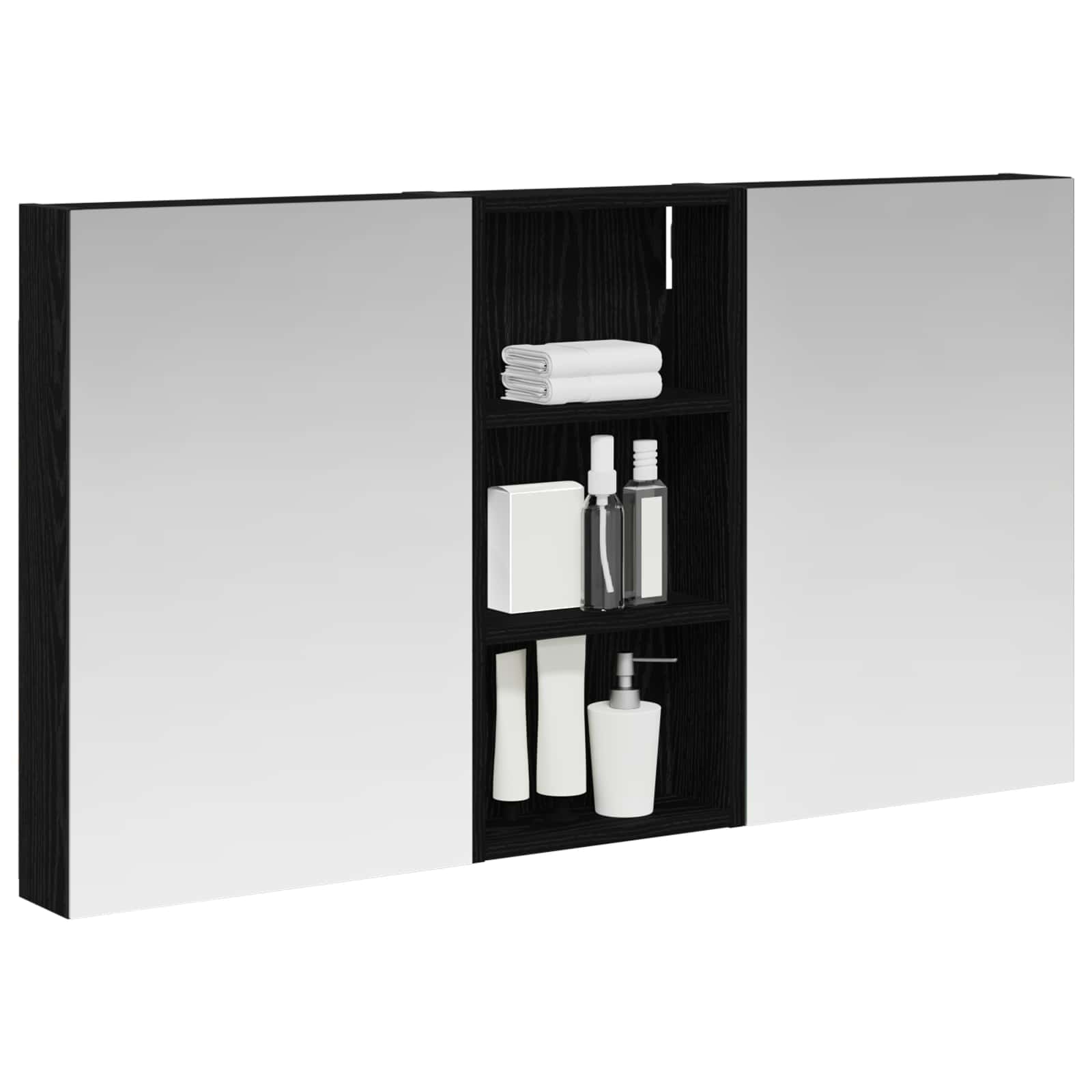 Set ormarića za kupaonicu s policom 3 pcs 110 x 10,5 x 60,5 cm
