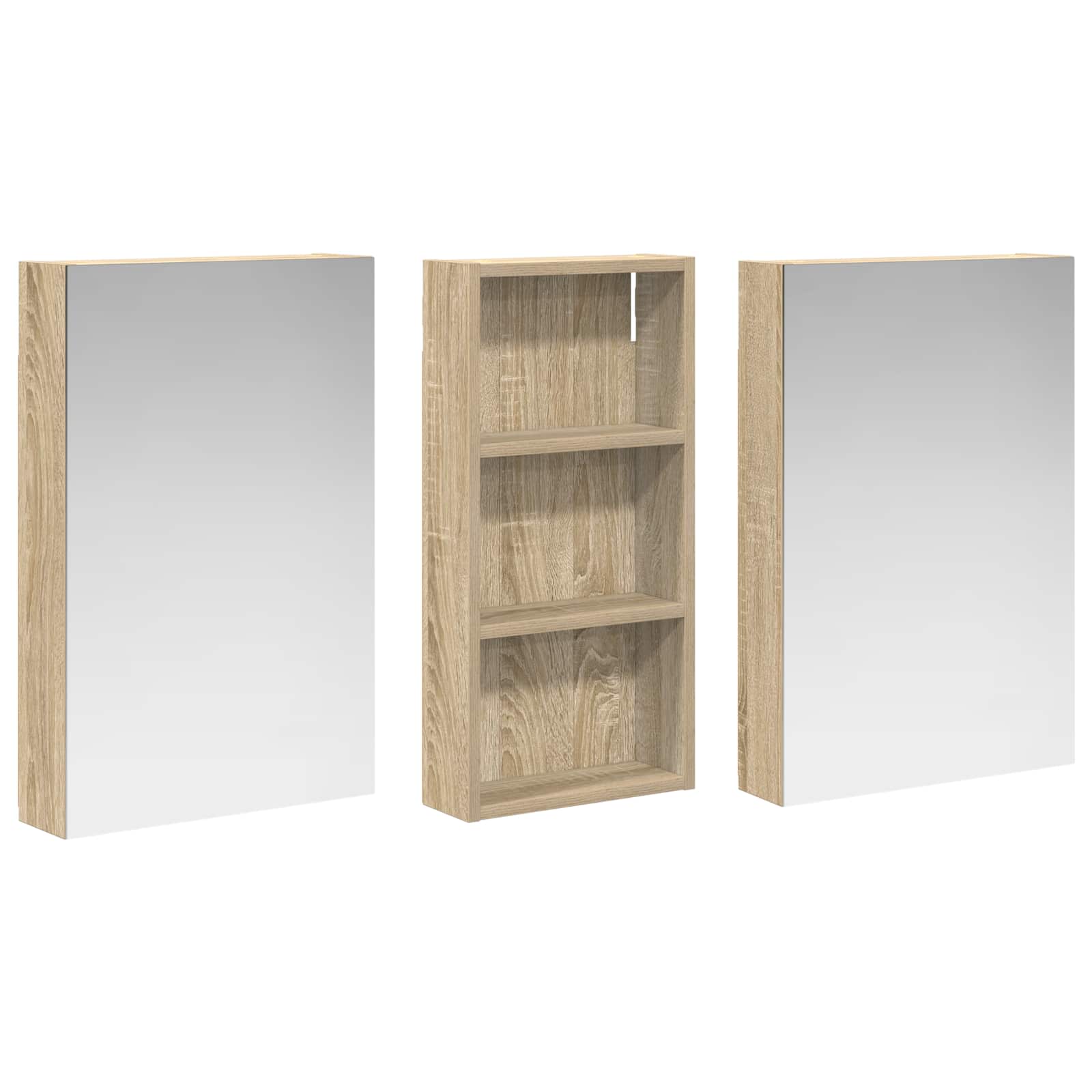 Set ormarića za kupaonicu s policom 3 pcs 110 x 10,5 x 60,5 cm