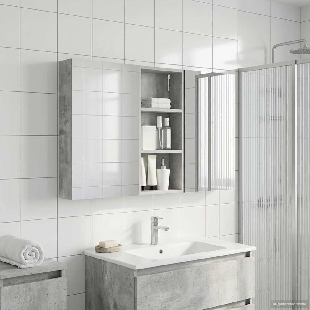 Set ormarića za kupaonicu s policom 3 pcs 110 x 10,5 x 60,5 cm